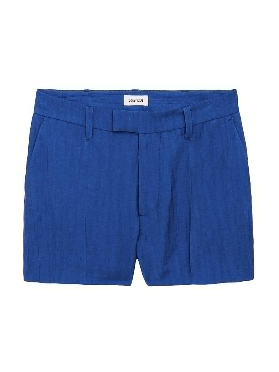 Womens Please Linen-Blend Tailored Shorts Product Image
