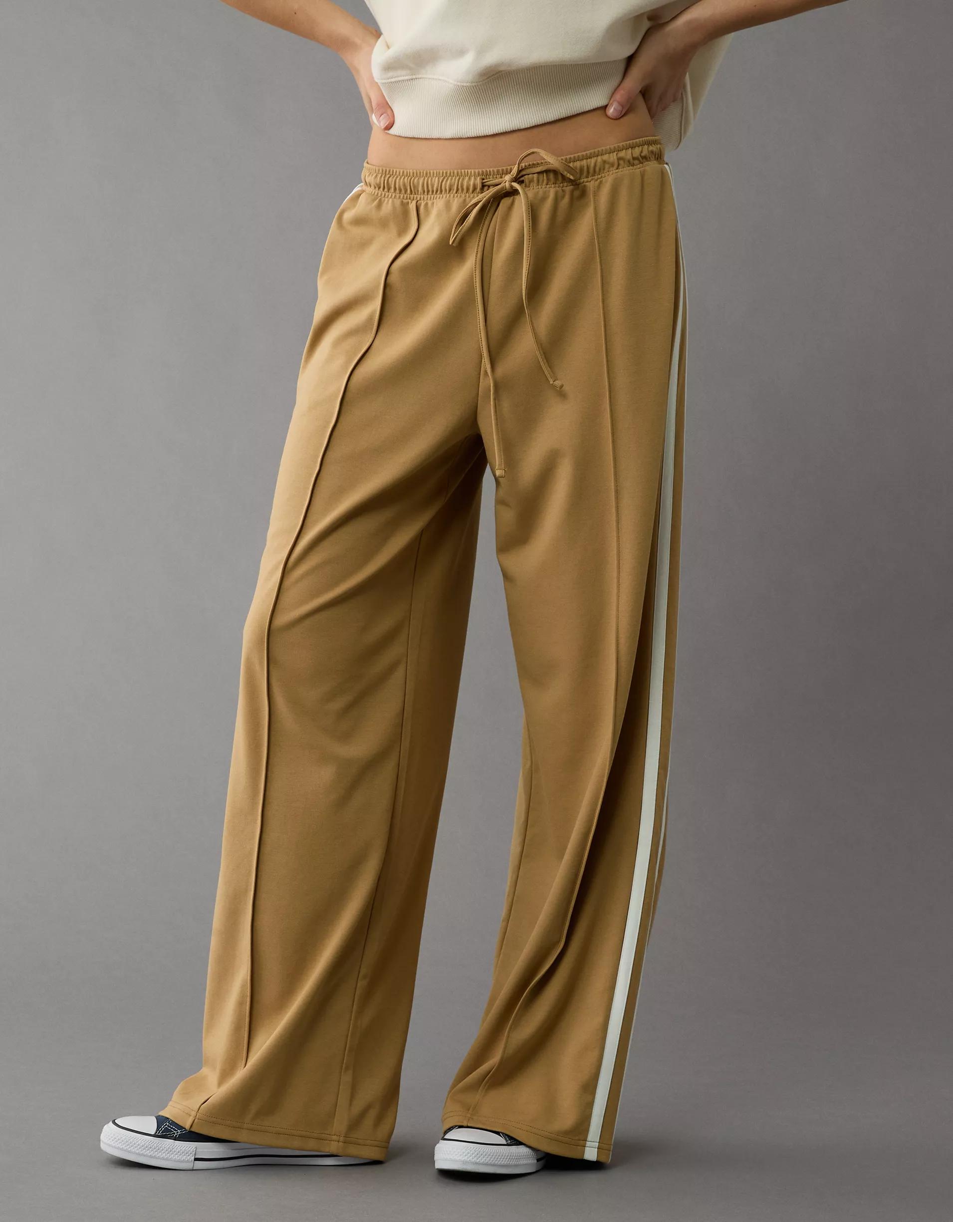 AE Stretch High-Waisted Wide-Leg Track Pant Product Image