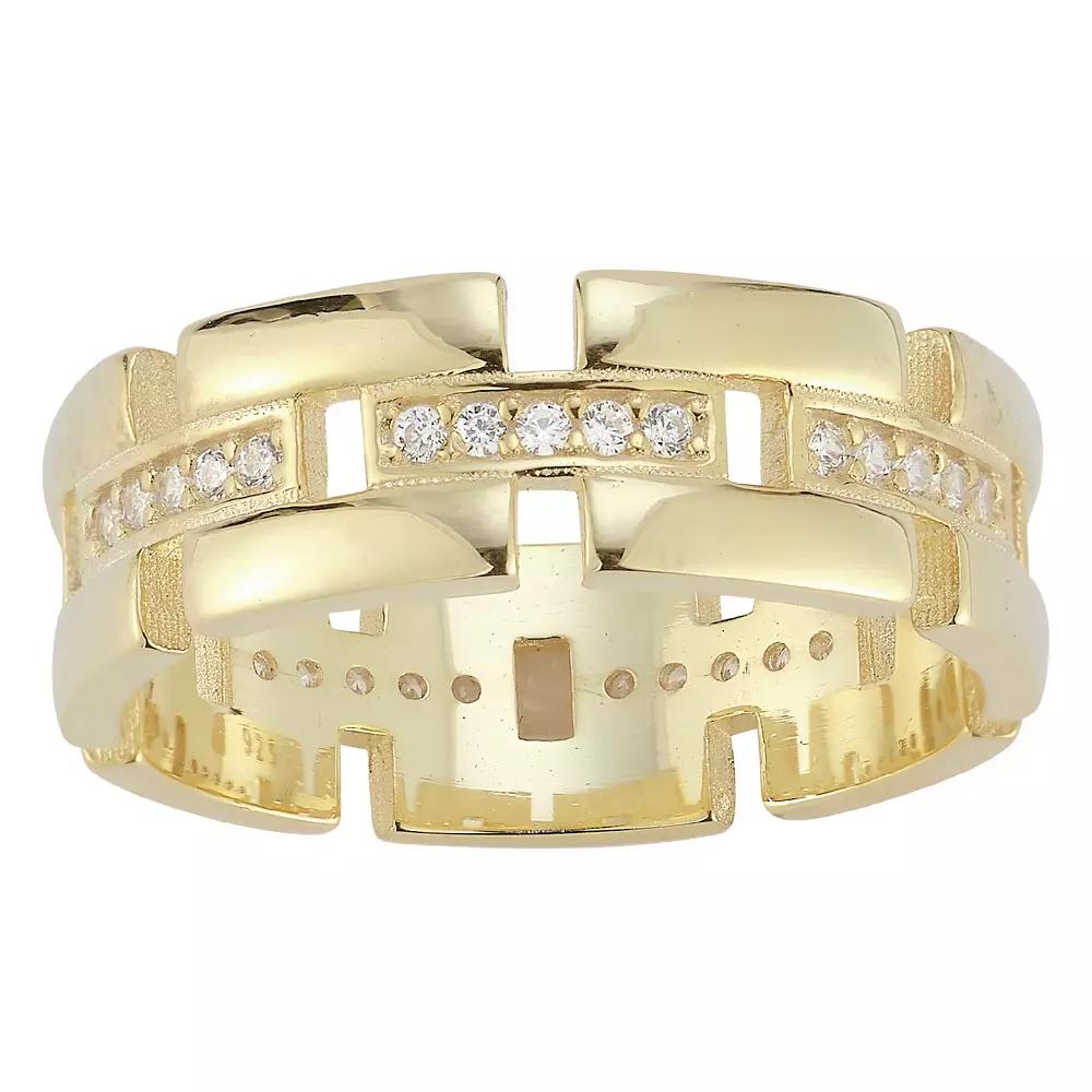 Sunkissed Sterling Cubic Zirconia Link Ring, Women's, Size: 7, Gold Tone Product Image