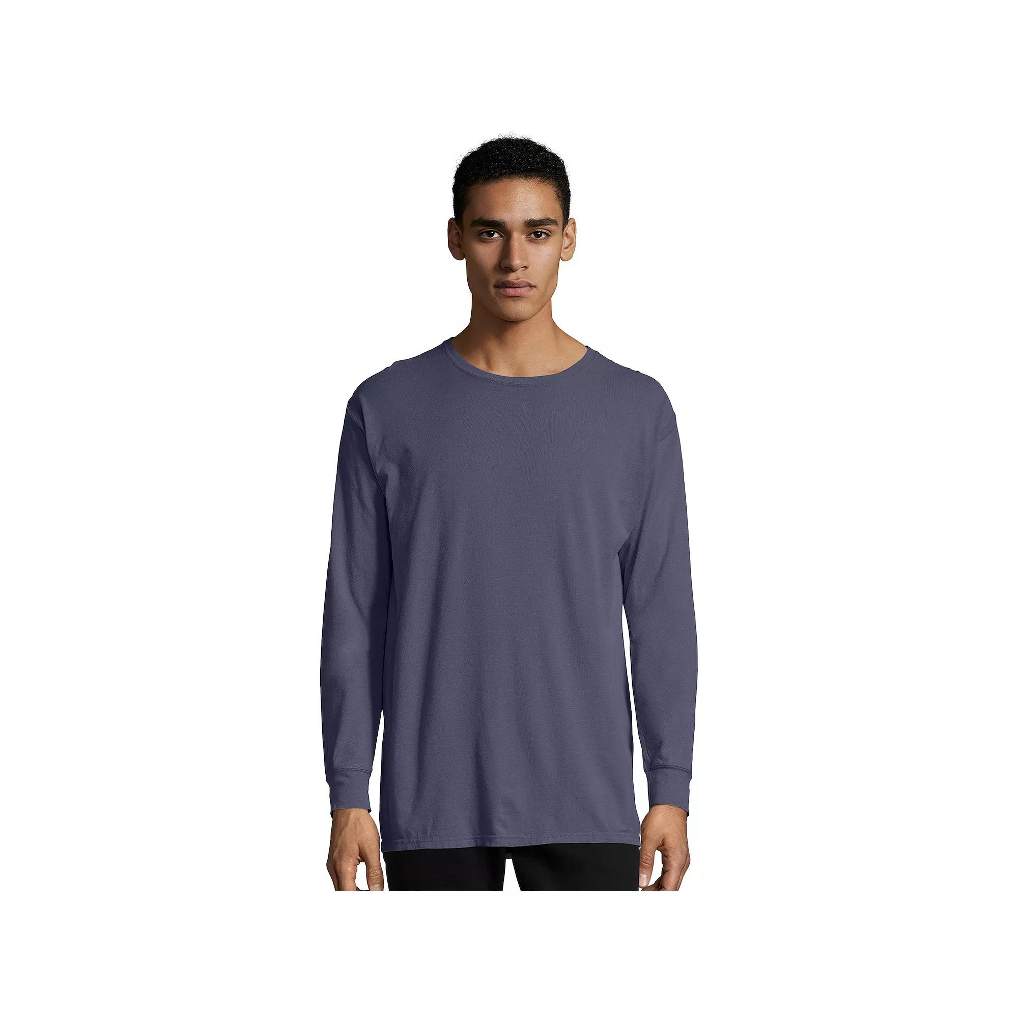 Men's Hanes® ComfortWash Long Sleeve Garment-Dyed Tee,  Product Image