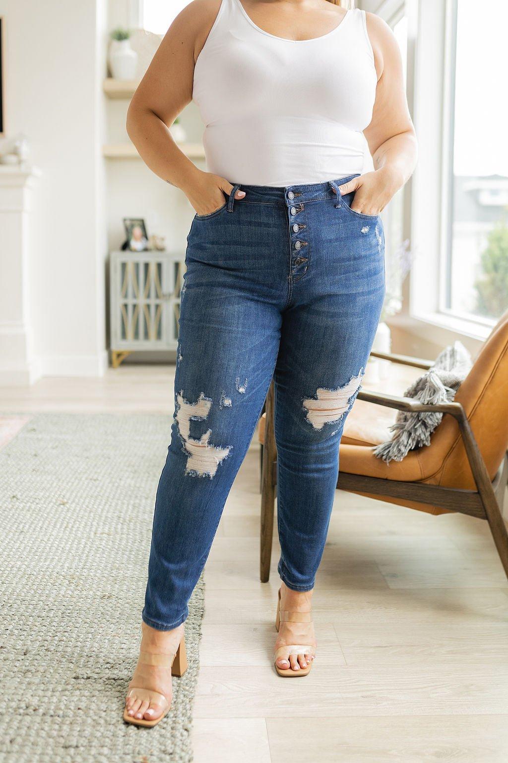 Colt High Rise Button Fly Distressed Boyfriend Jeans (Online Exclusive) Product Image