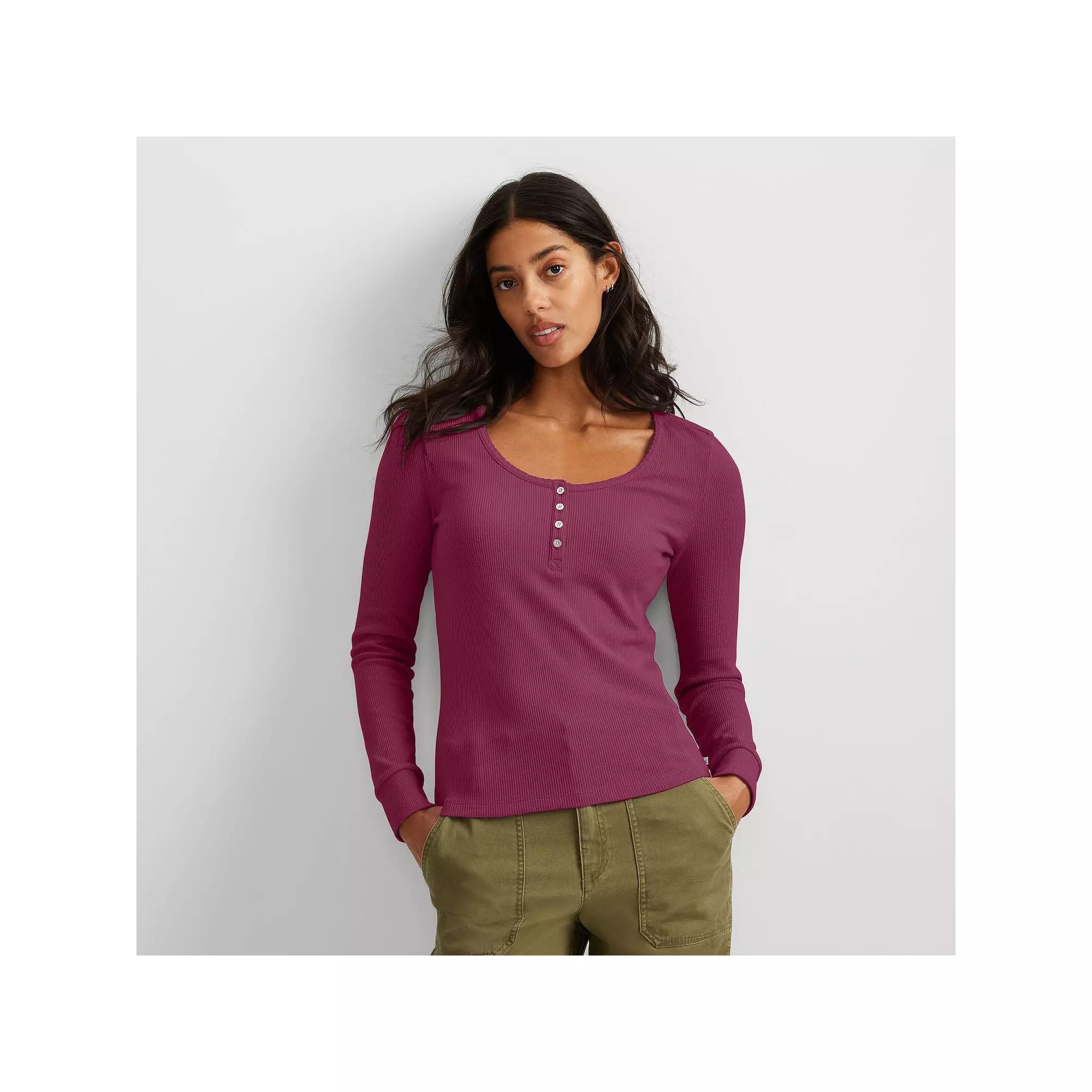 Women's Eddie Bauer Thermal Long Sleeve Henley,  Product Image