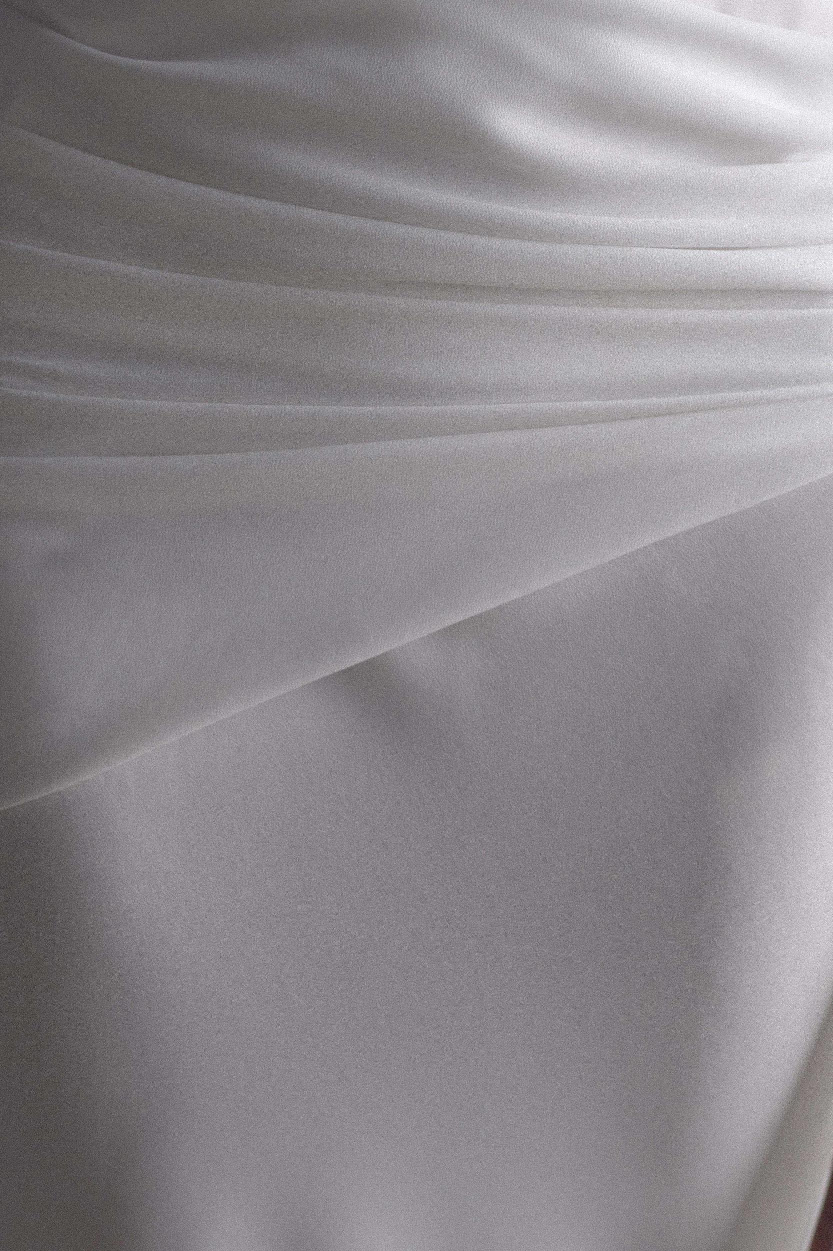 Giulia Chiffon Draped Maxi Dress - White Product Image