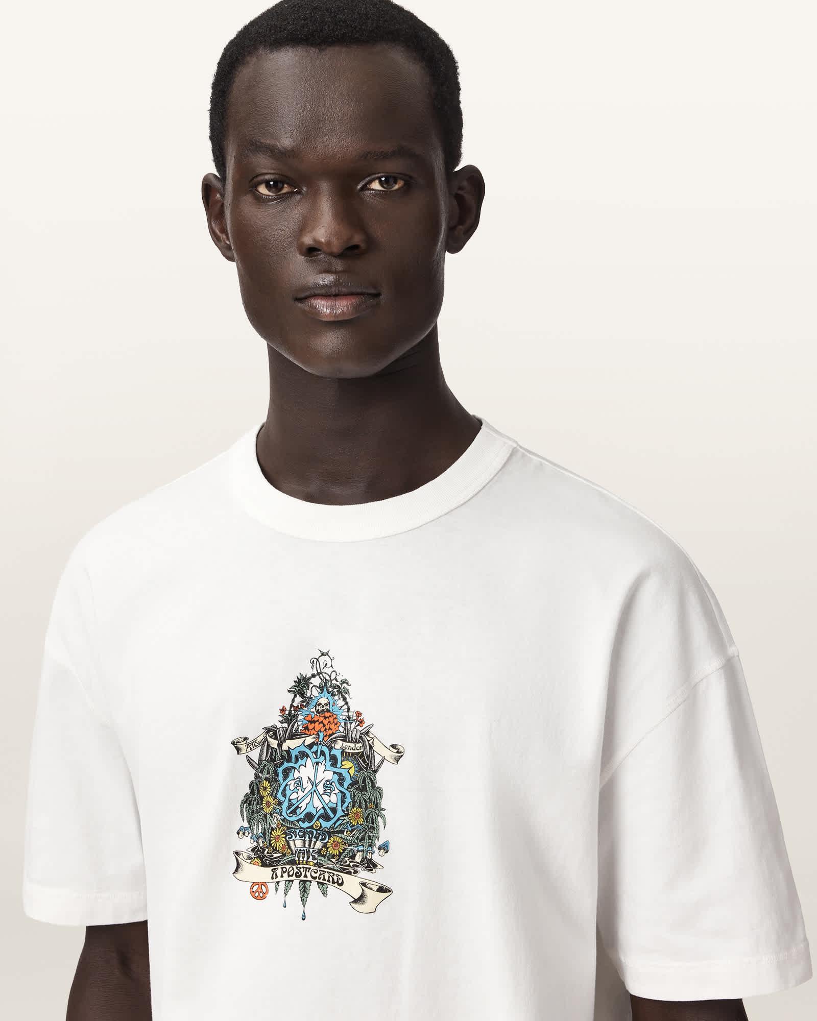 Saviour Boxy Fit Short Sleeve T-Shirt Chalk White | ALLSAINTS US Product Image
