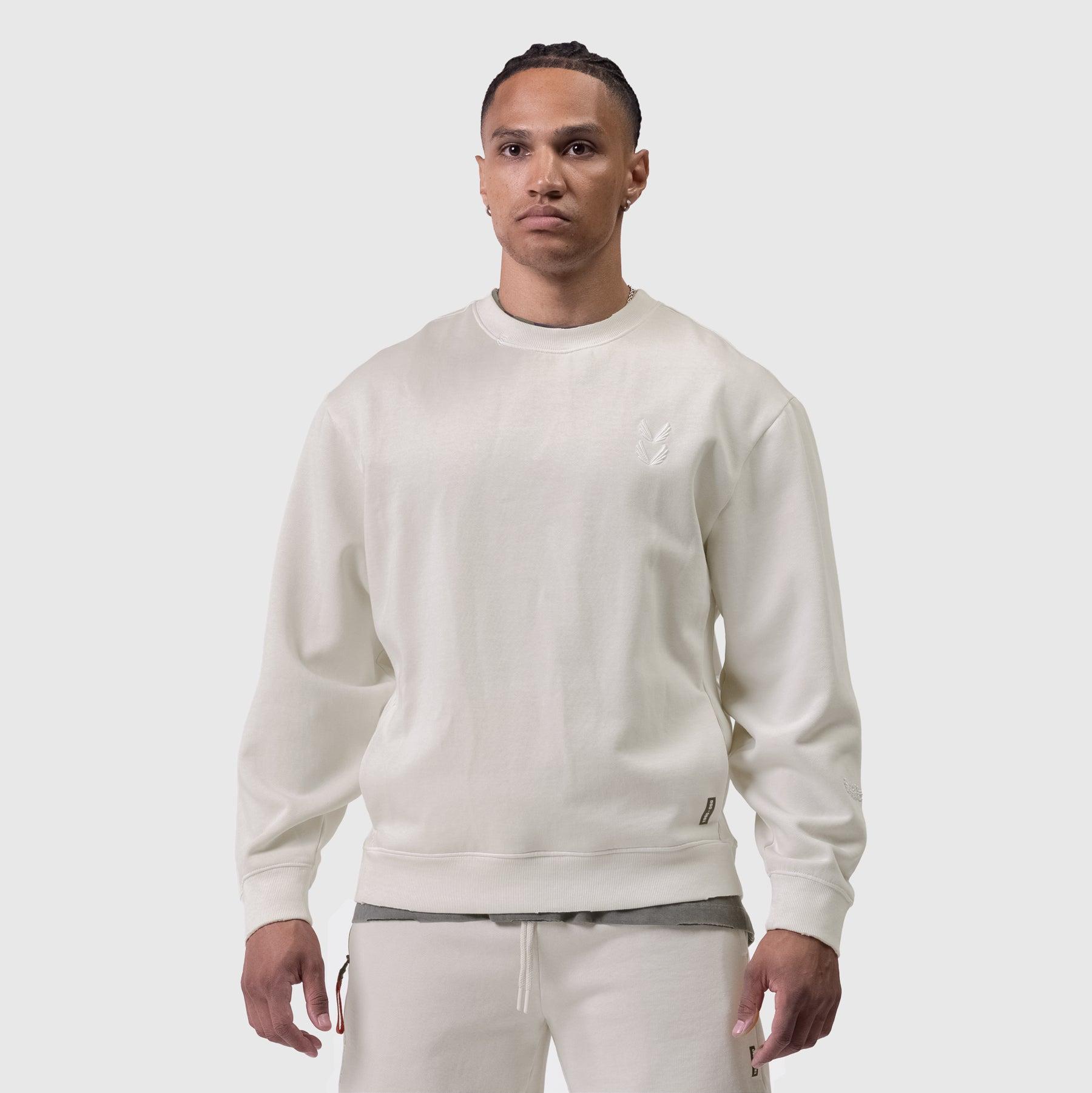 0861. Tech Essential™ Distressed Crewneck - Faded Stone Product Image