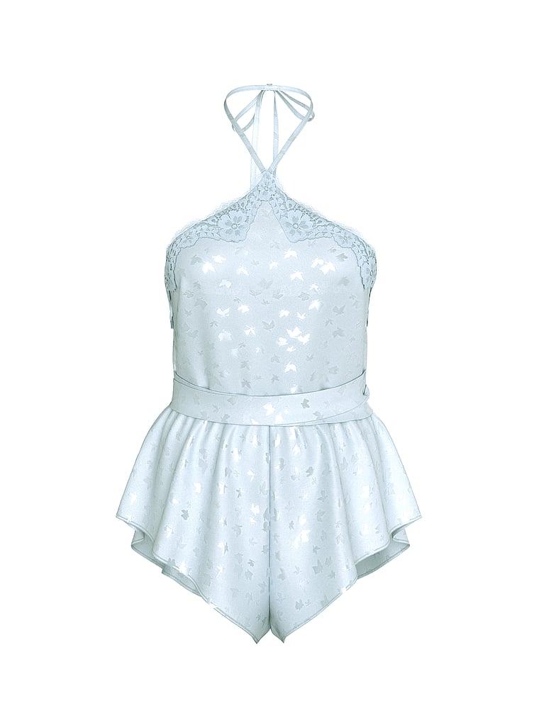 Tease Butterfly Satin Halter Flutter Romper Product Image