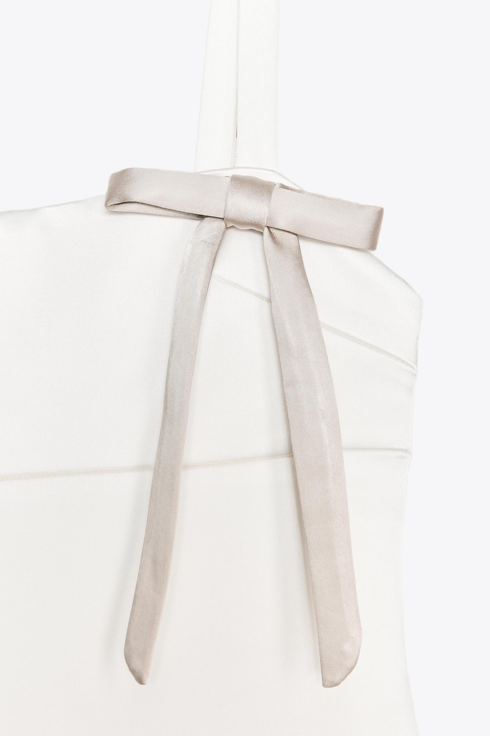 SATIN BOW SHORT DRESS Product Image