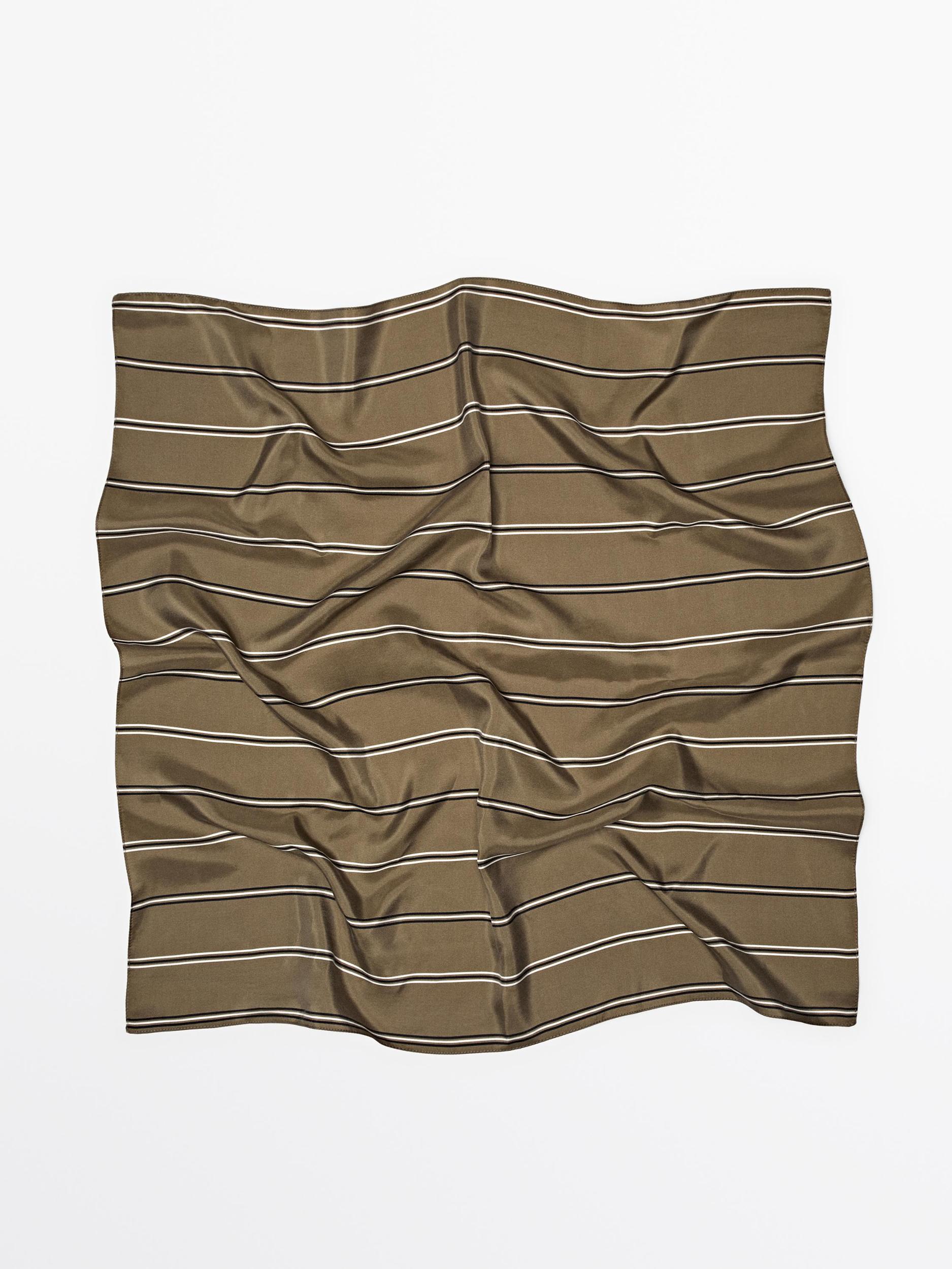 100% silk striped scarf Product Image