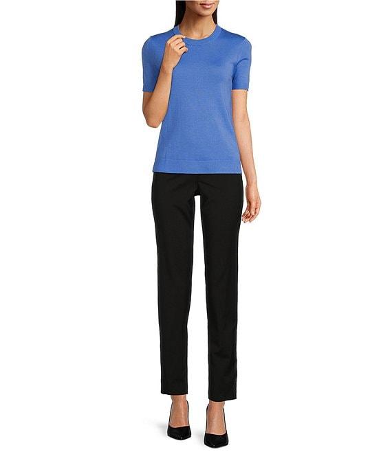 BOSS by Hugo Boss Falyssiasi Soft Knit Virgin Wool Crew Neck Short Sleeve Top Product Image