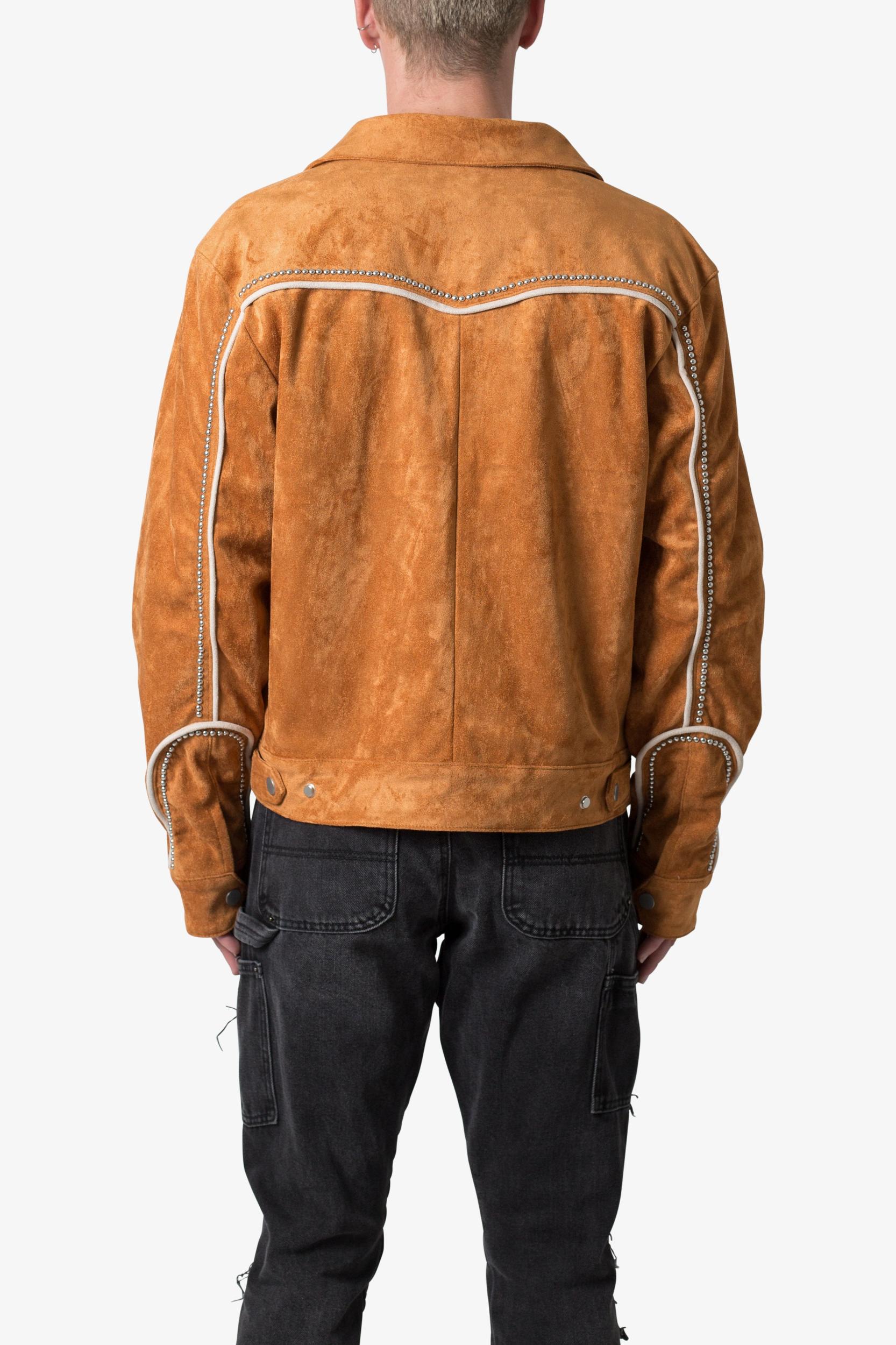 Suede Collared Jacket - Orange Product Image