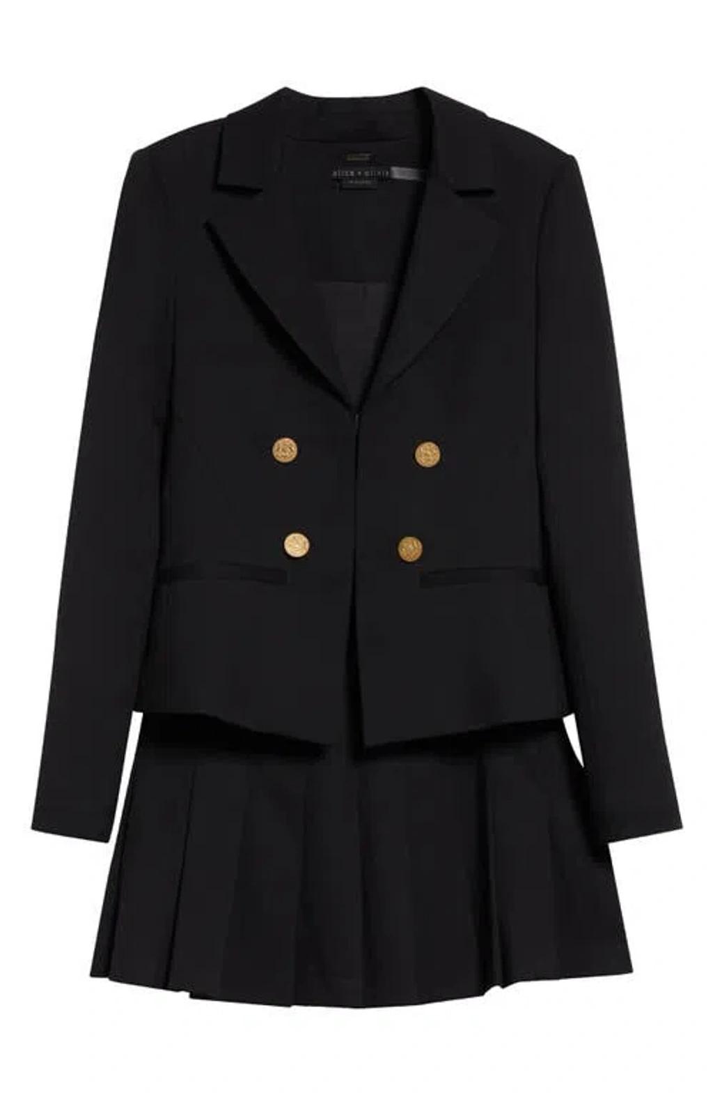 ALICE AND OLIVIA Blazer Pleated Mini Dress In Black Product Image