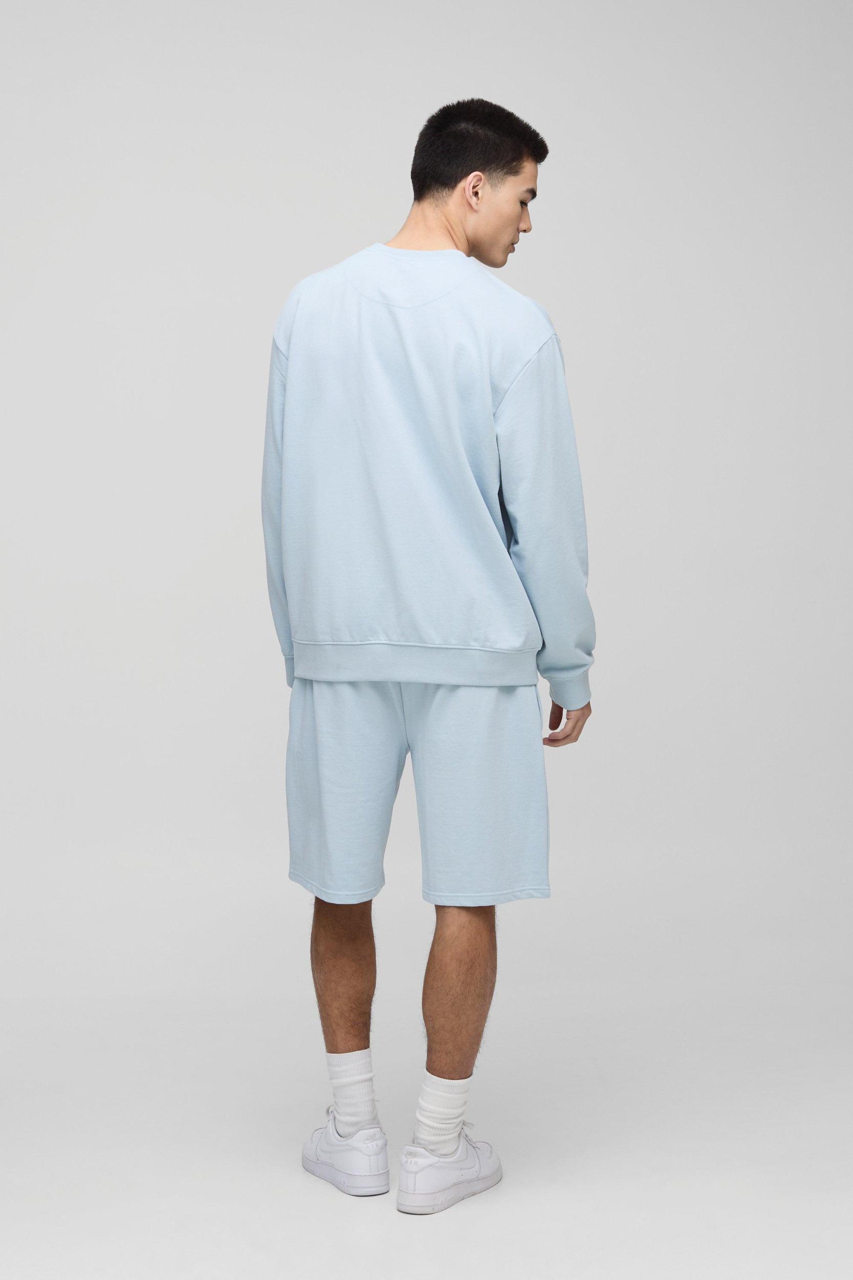 260GSM Loopback Basic Oversized Mid Length Short | boohooMAN USA Product Image