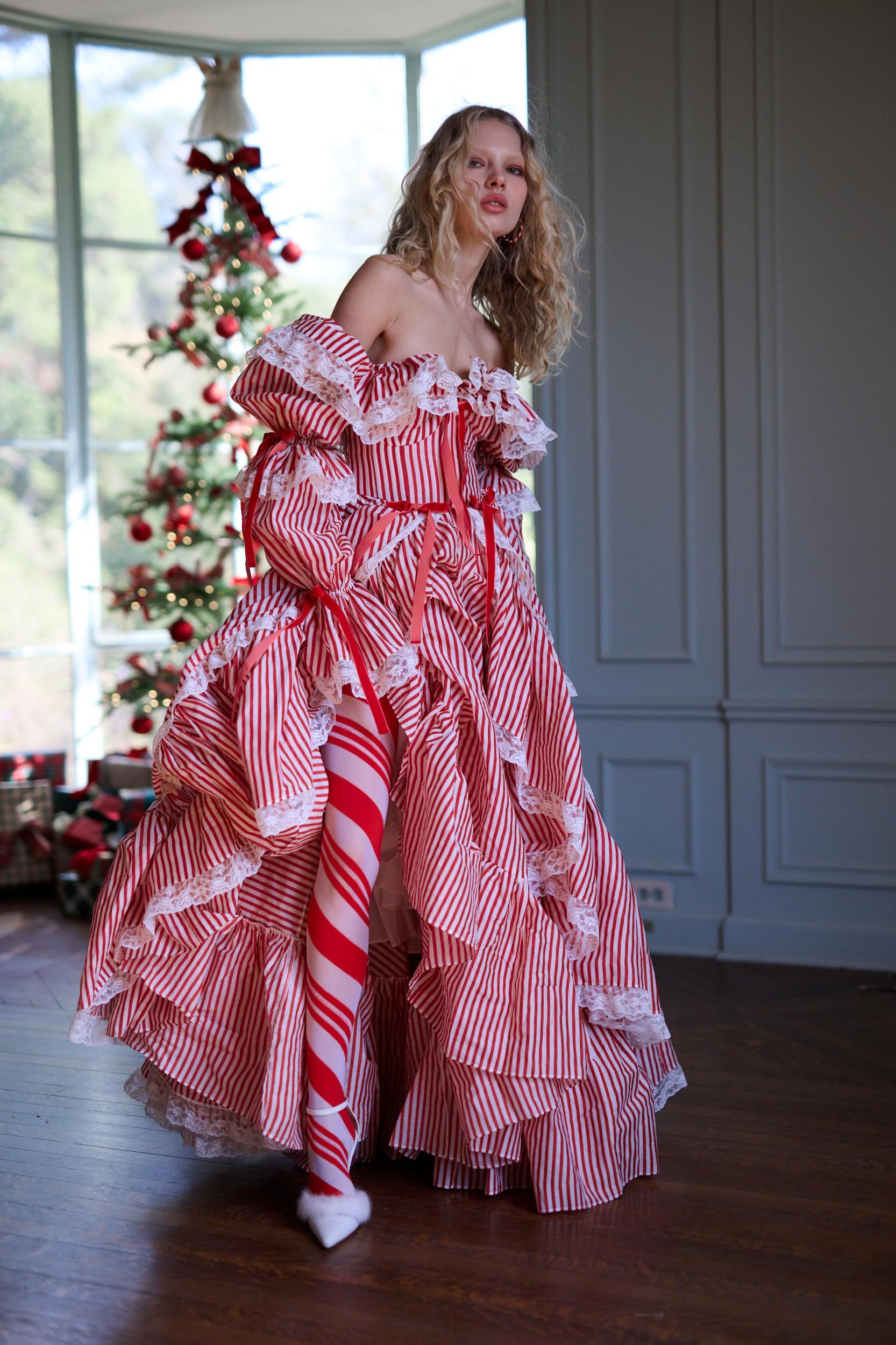 The Candy Stripe Waltz Gown Product Image