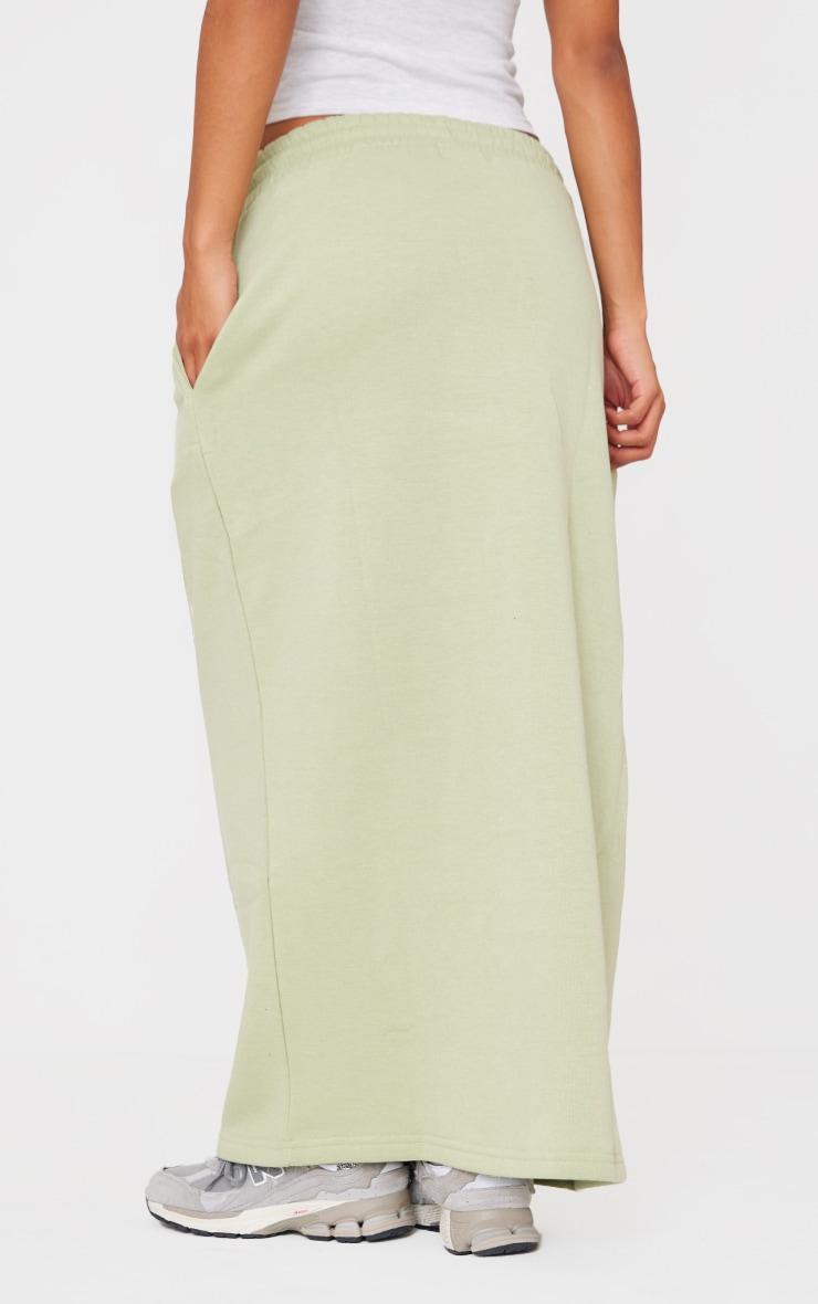 Sage Sweat Drawstring Midi Skirt Product Image