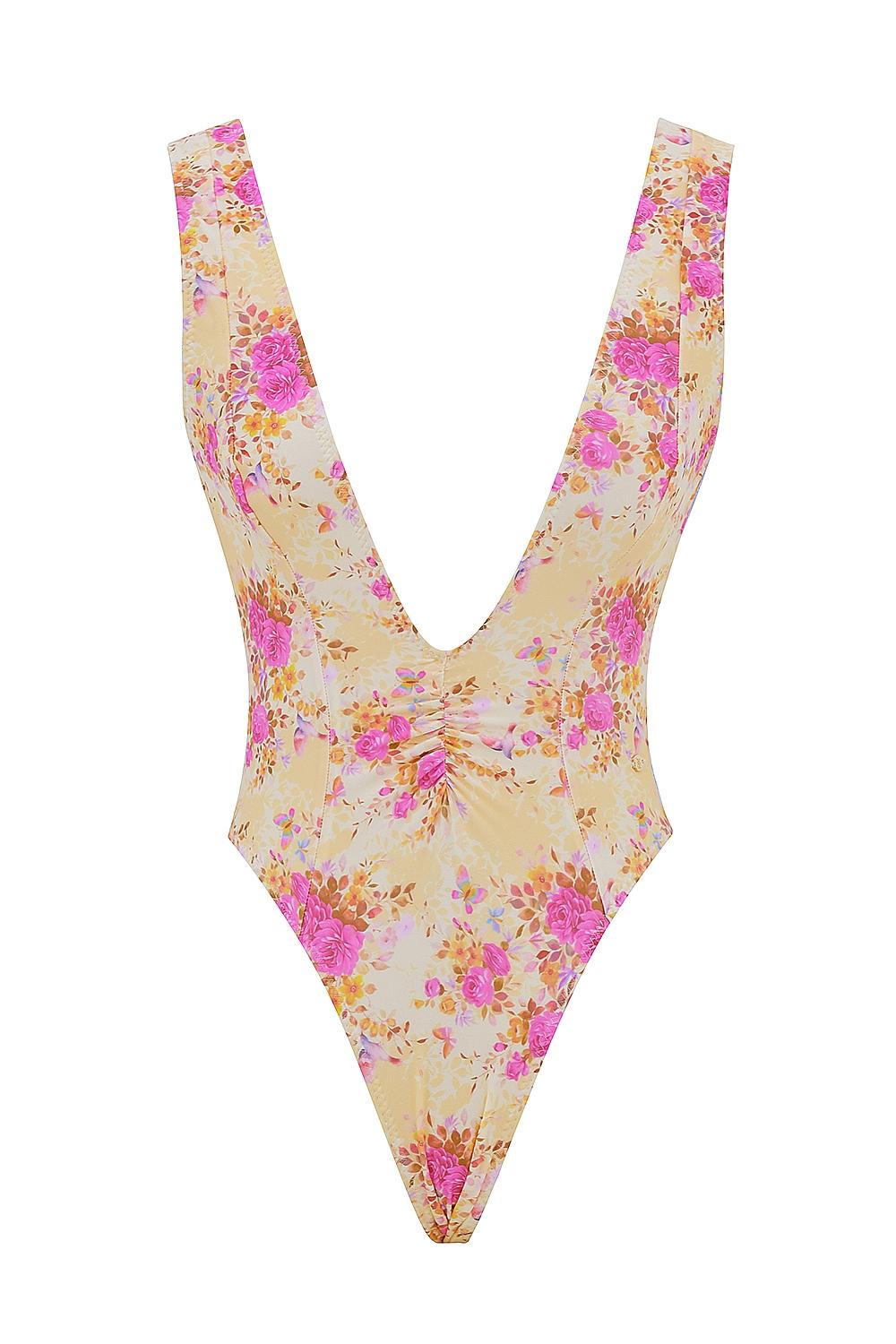 Martinique  floral print plunge swimsuit Product Image