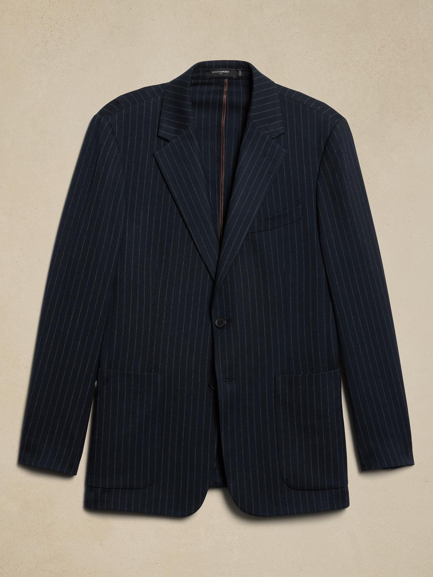 Tailored-Fit True Navy Pinstripe Jacket Product Image