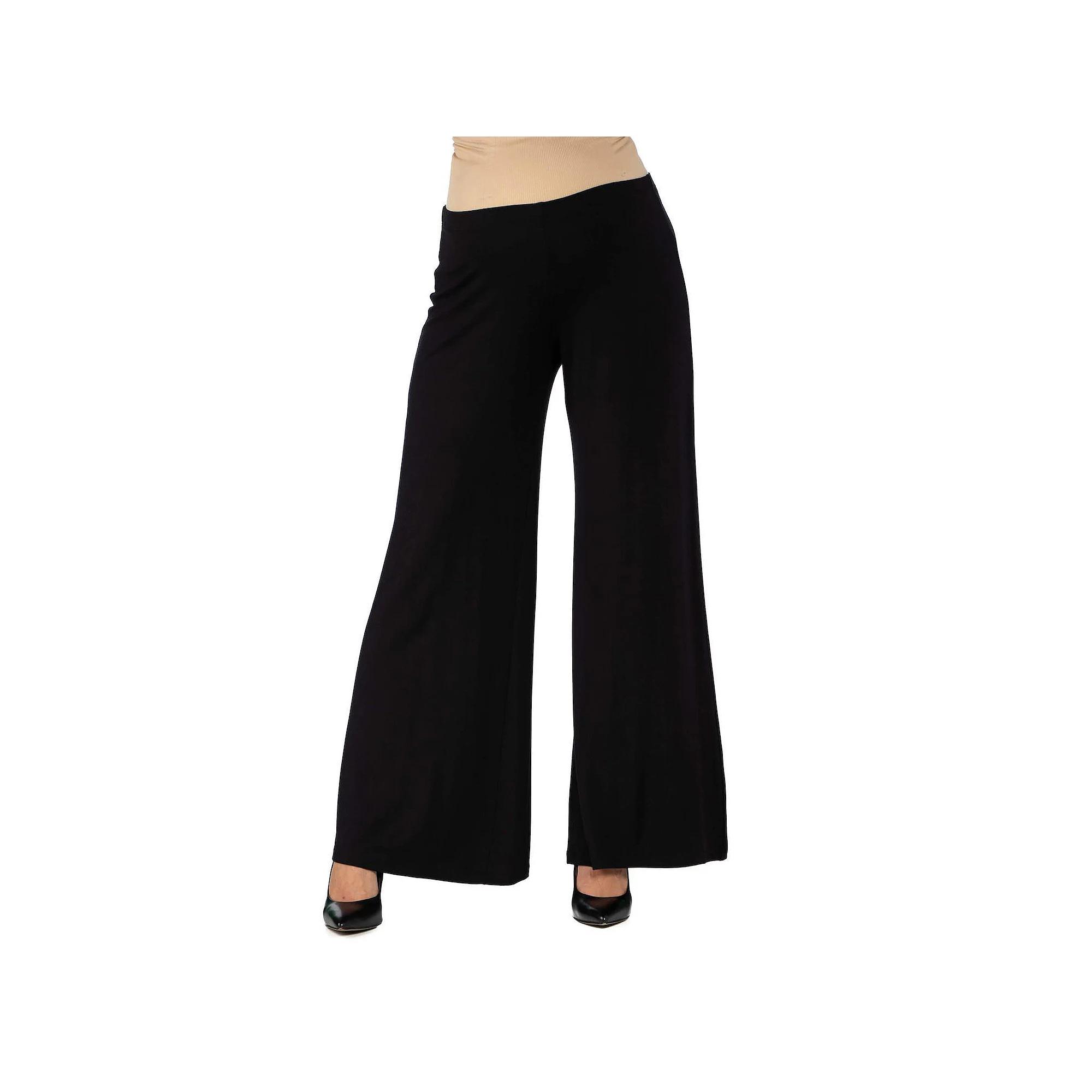 Maternity 24Seven Comfort Apparel Palazzo Pants, Women's,  Product Image