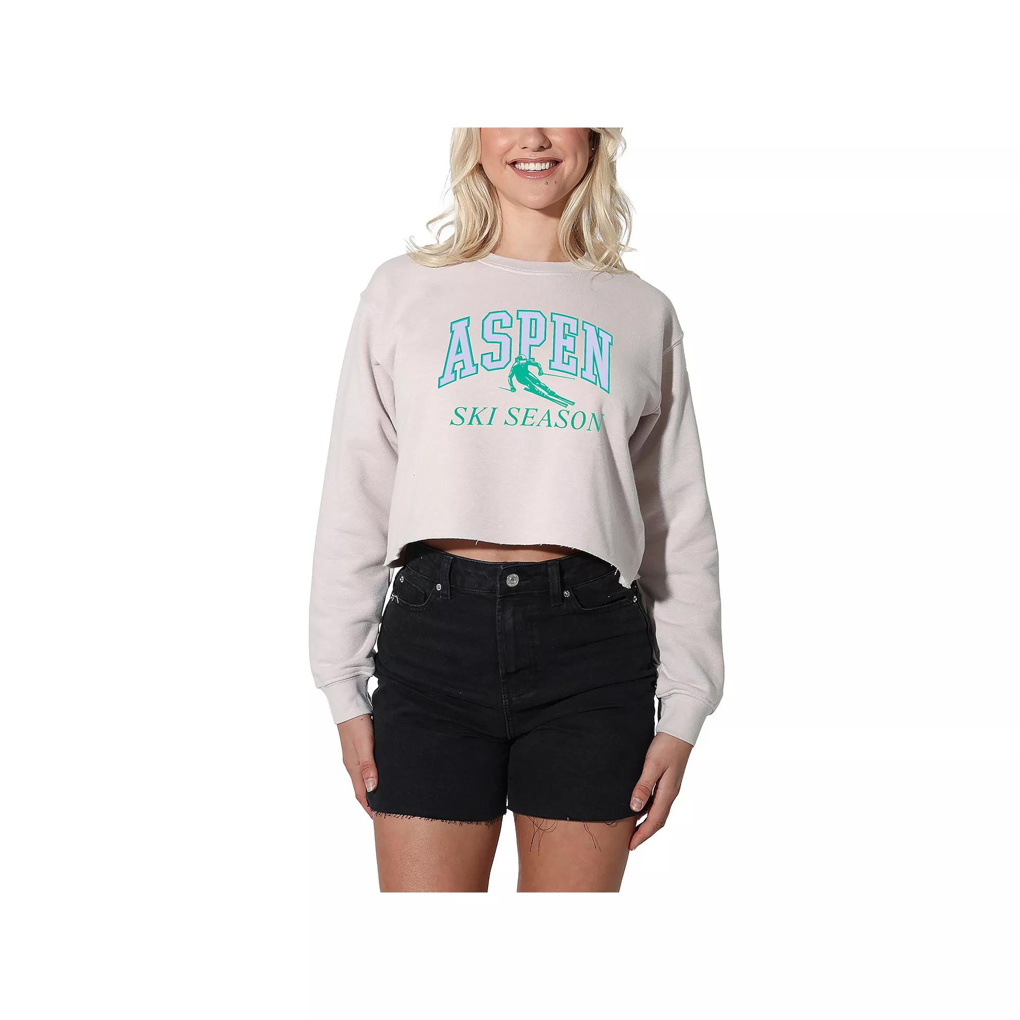 Women's Suburban Riot Aspen Ski Season Cropped Graphic Sweatshirt, Girl's,  Product Image
