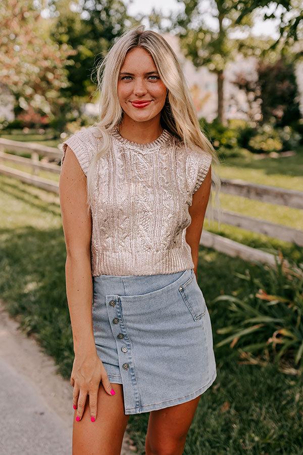 Shine Bright Cable Knit Metallic Top Product Image