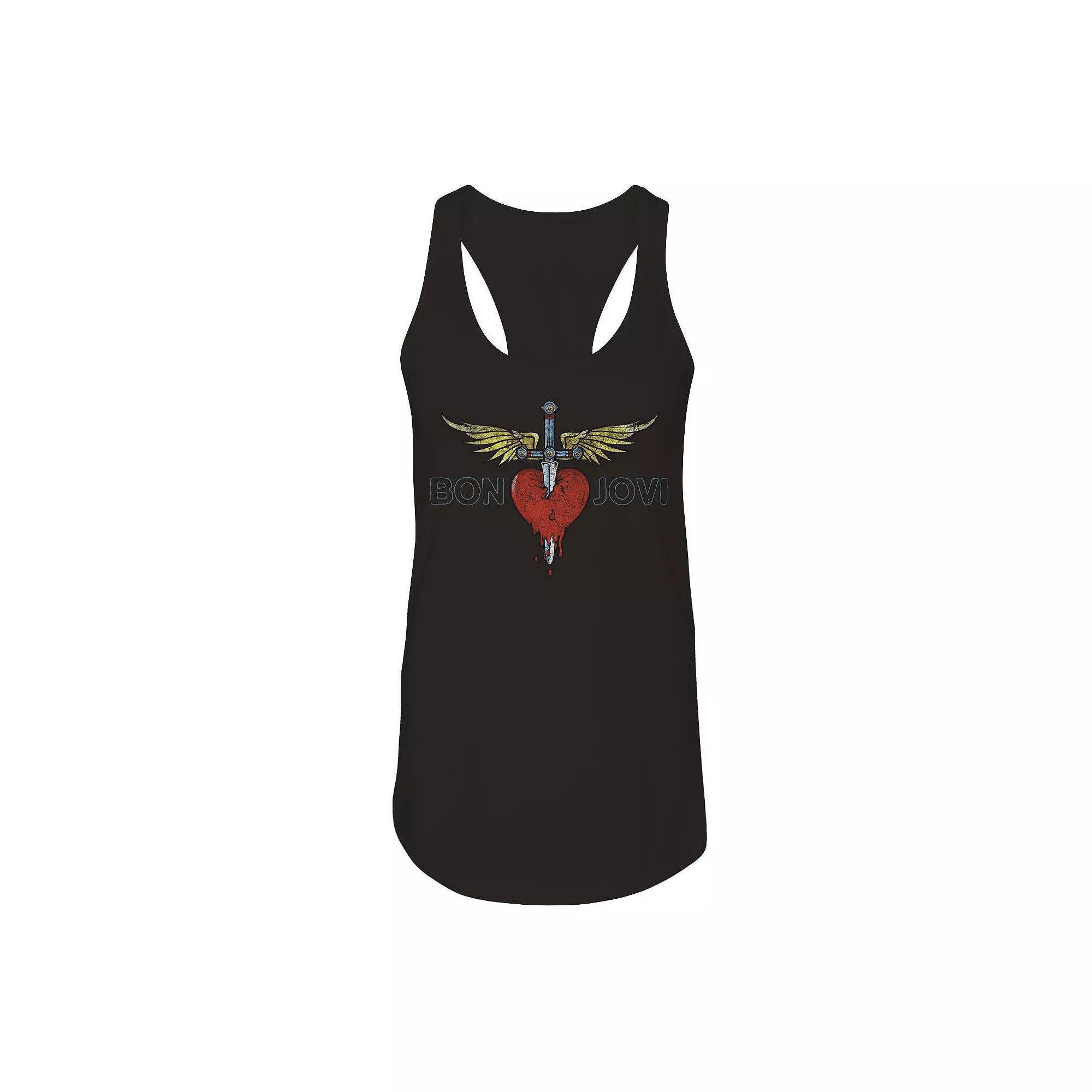 Junior's Bon Jovi Distressed Graphic Tank, Girl's,  Product Image