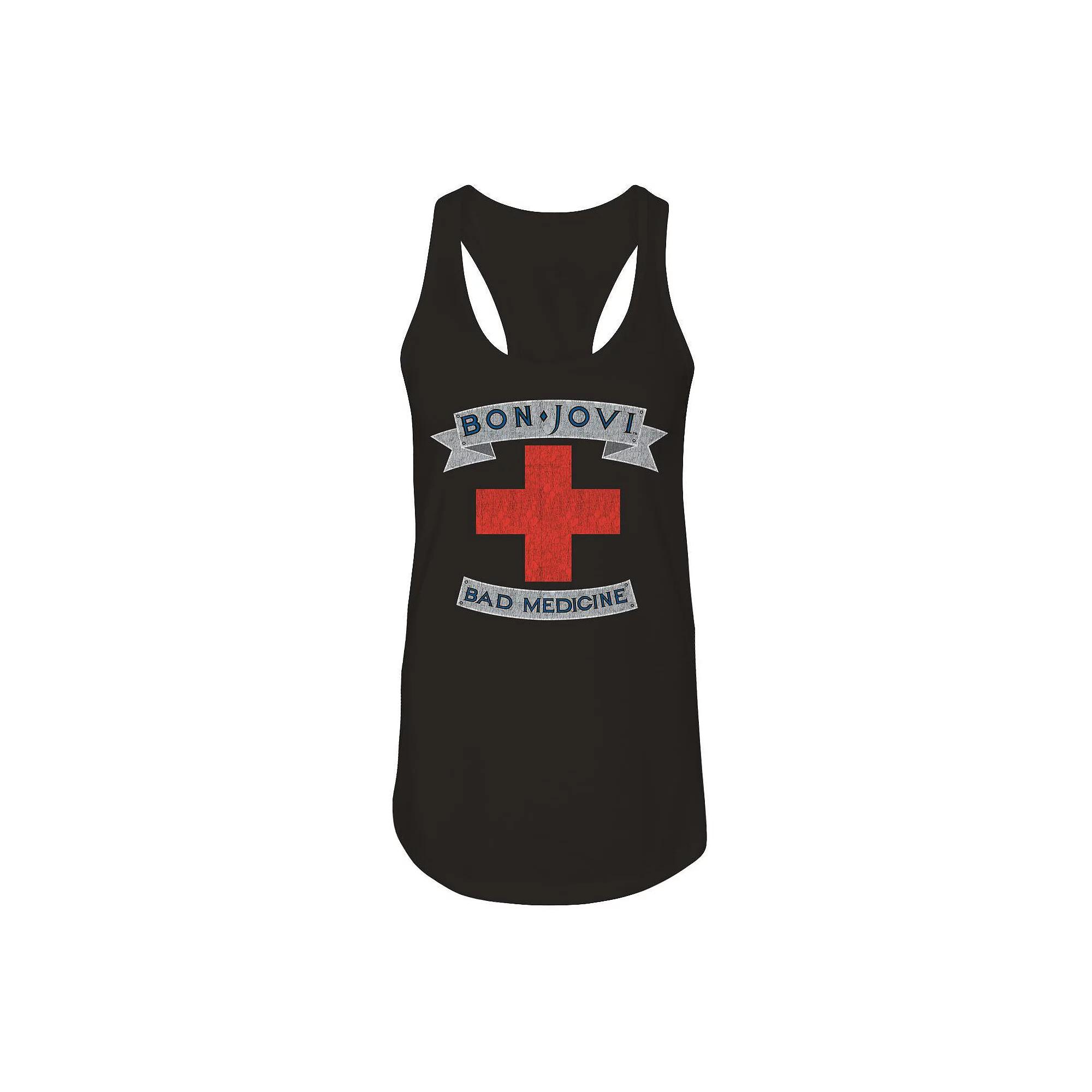 Junior's Bon Jovi Bad Medicine Graphic Tank, Girl's, Size: Small, Black Product Image
