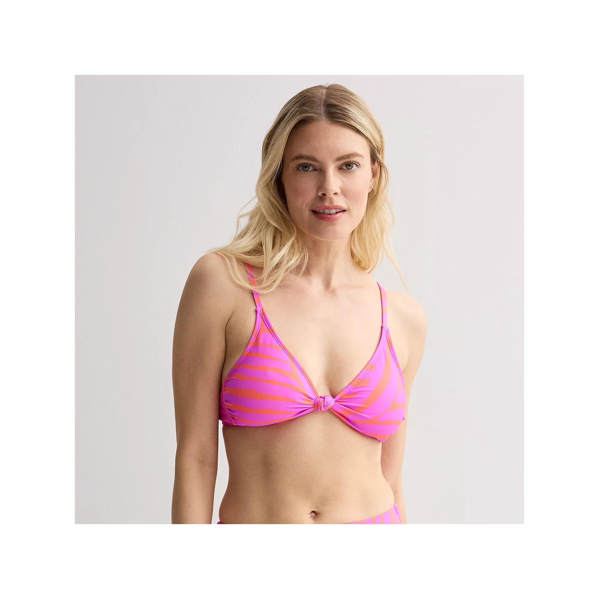 Women's Freshwater Front Knot Triangle Swim Top,  Product Image