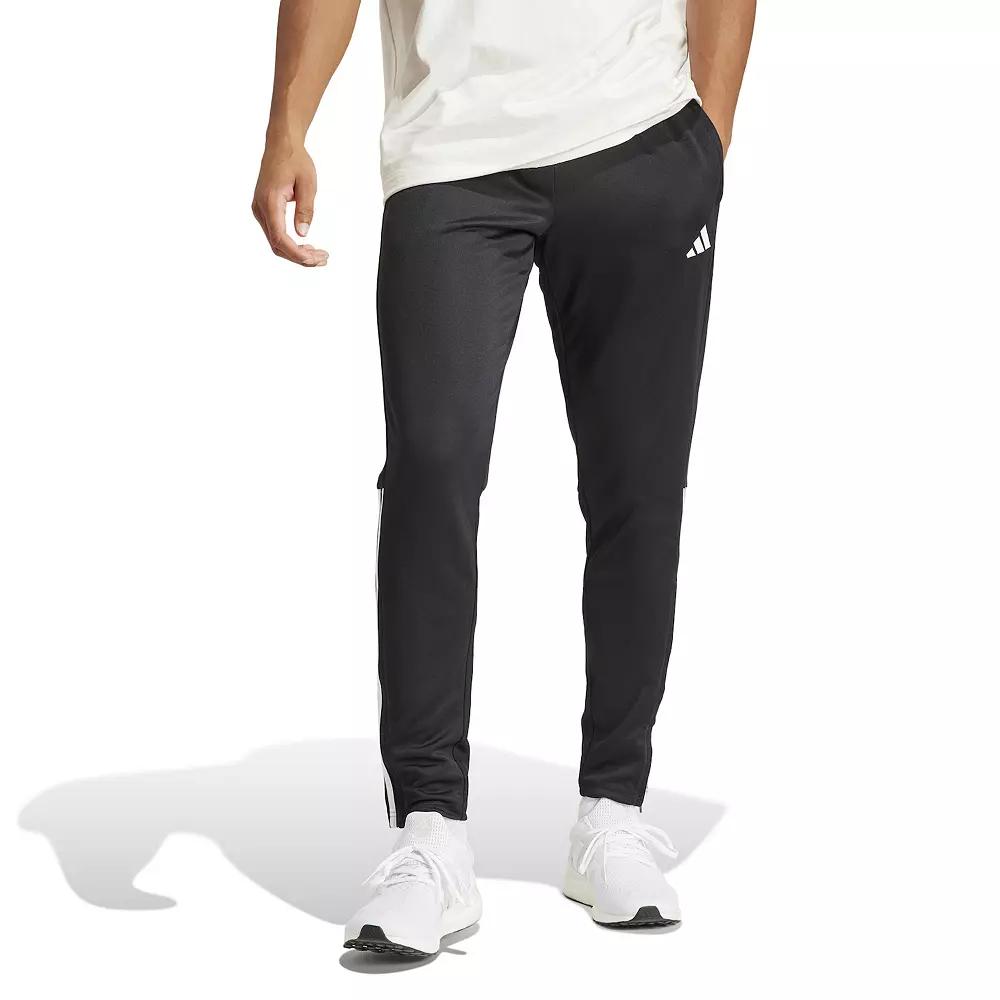 Men's adidas Sereno AEROREADY Tapered Pants, Size: Small, Black White Product Image