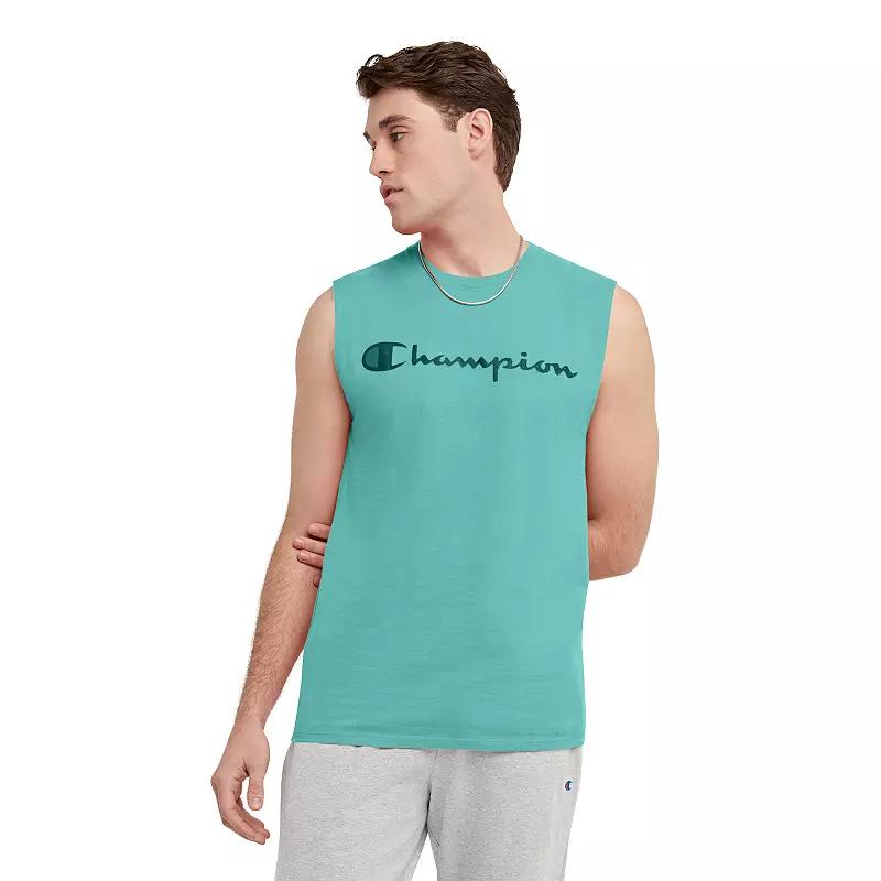 Men's Champion® Logo Graphic Muscle Tee, Size: Small, Blue Crush Product Image