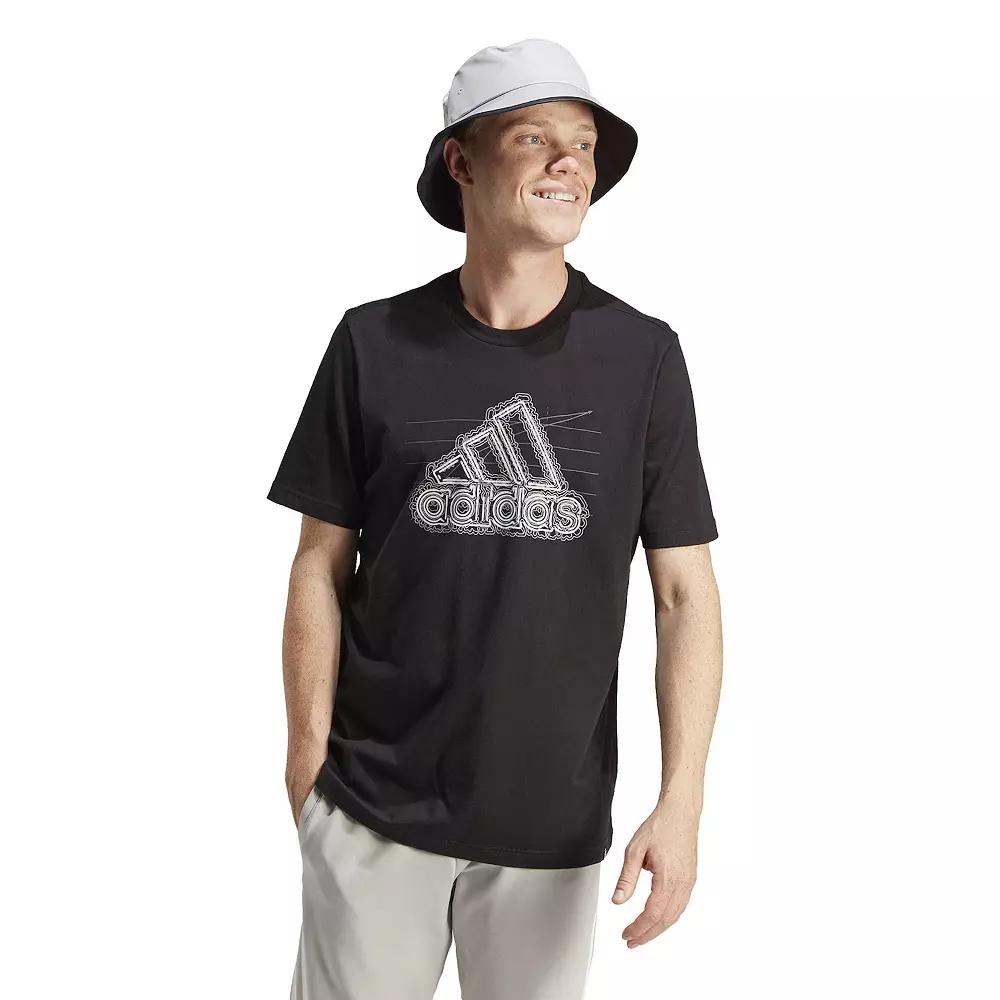 Men's adidas Growth Badge Sportswear Graphic Tee, Size: Small, Black Product Image