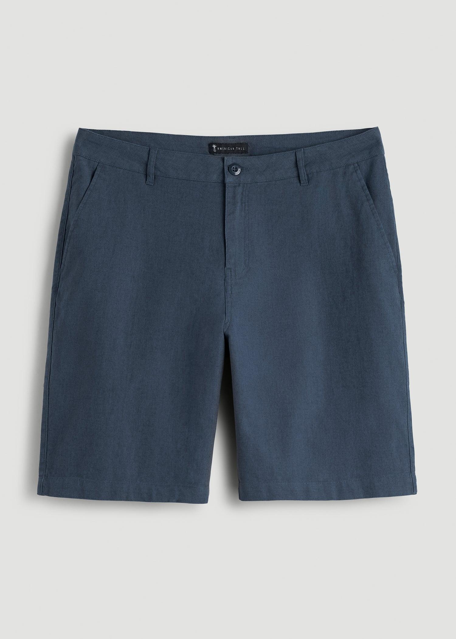 Linen Shorts For Tall Men in Burnt Orange Male Product Image