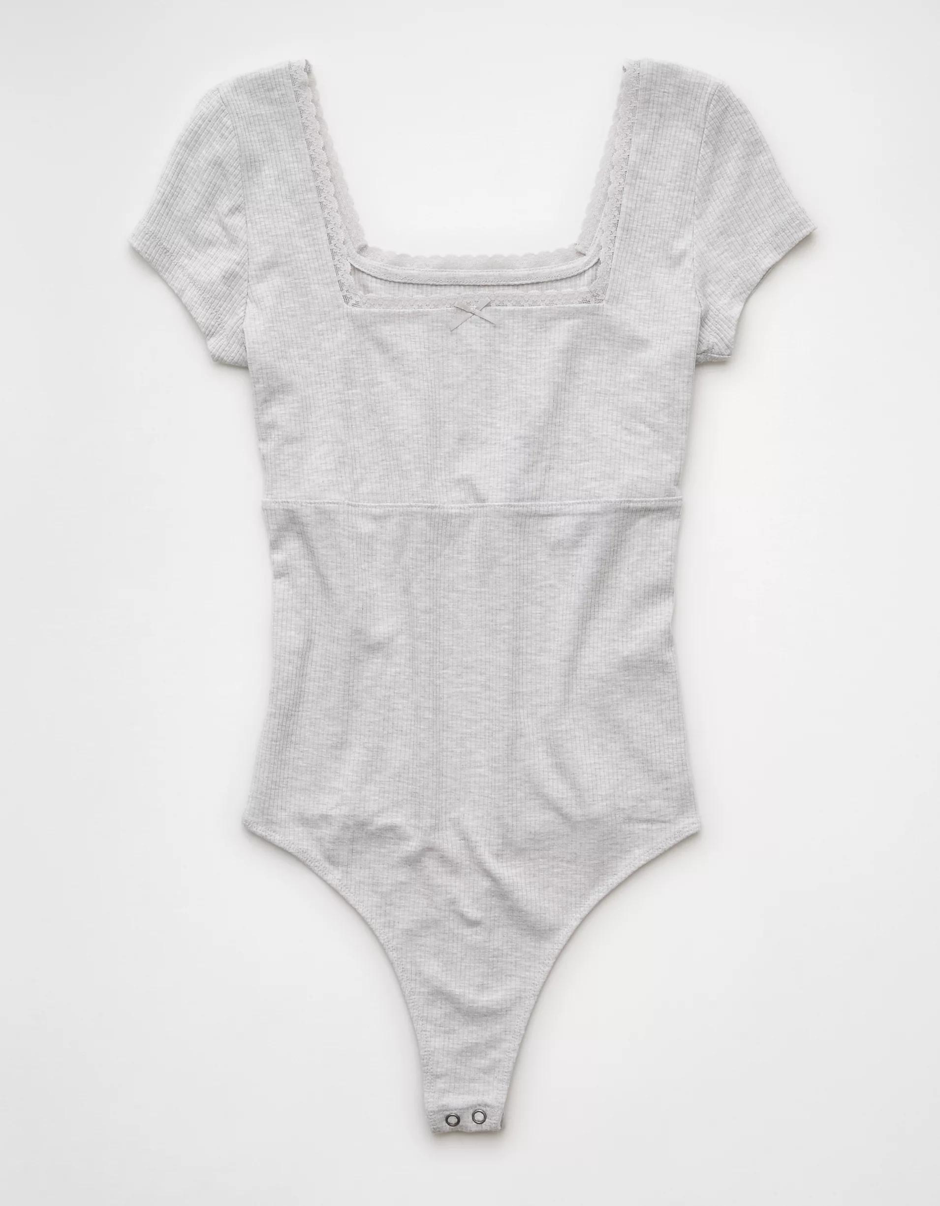 AE Short Sleeve Square Neck Bow Bodysuit Product Image