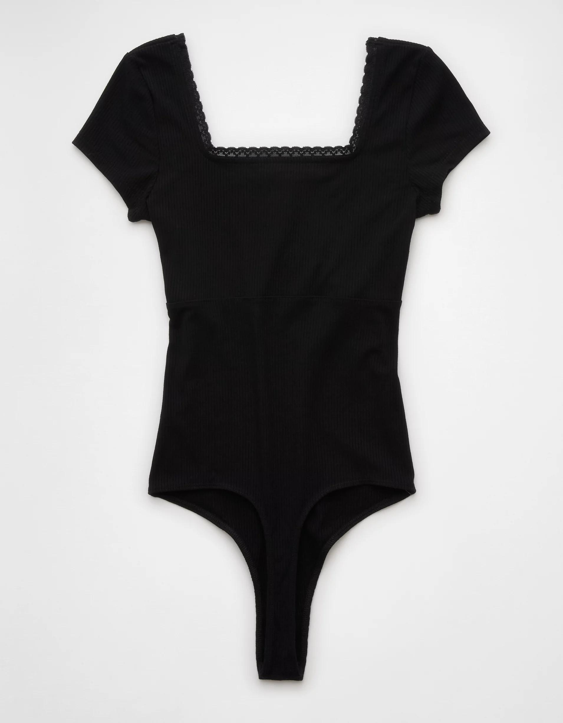 AE Short Sleeve Square Neck Bow Bodysuit Product Image