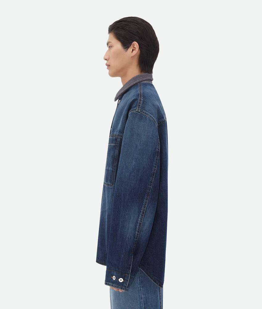 Men's Reversible Wool Denim Jacket in Mid blue/grey melange Product Image