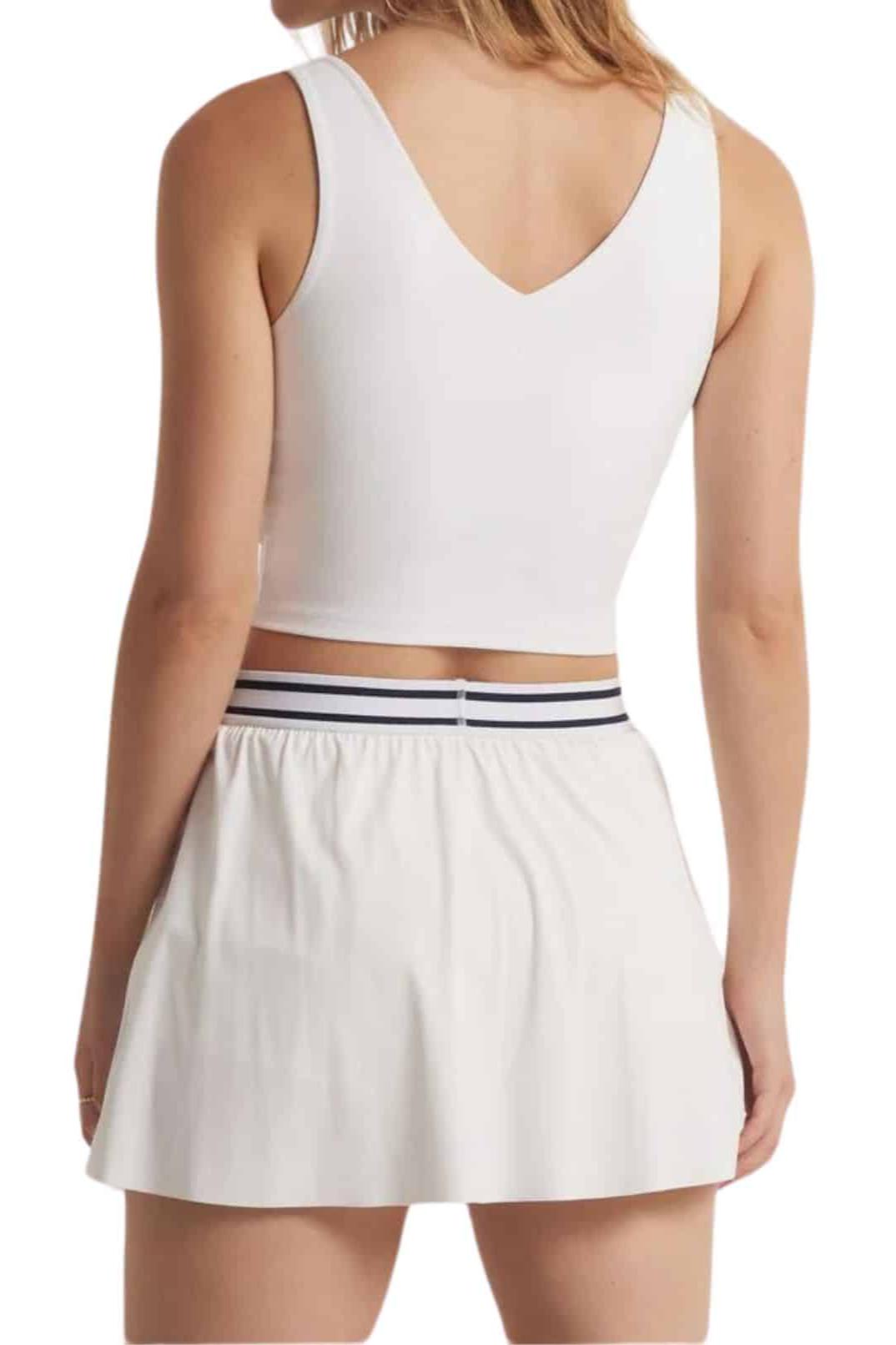 V-Neck Longline Tank White Product Image