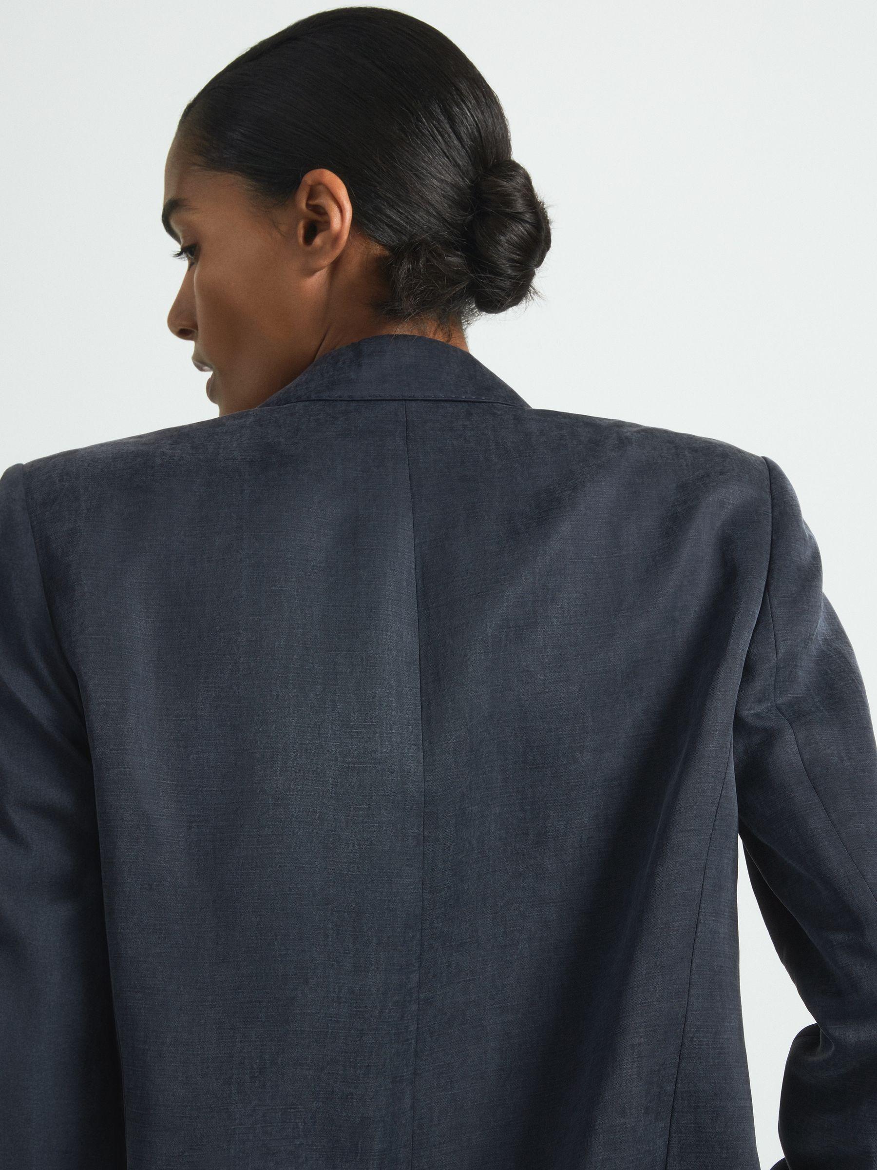 Atelier Cupro Double Breasted Suit Blazer in Navy Product Image