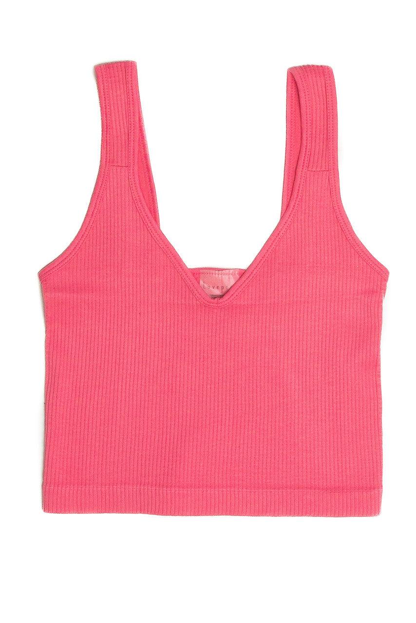Pink Seamless Crop V Tank Product Image