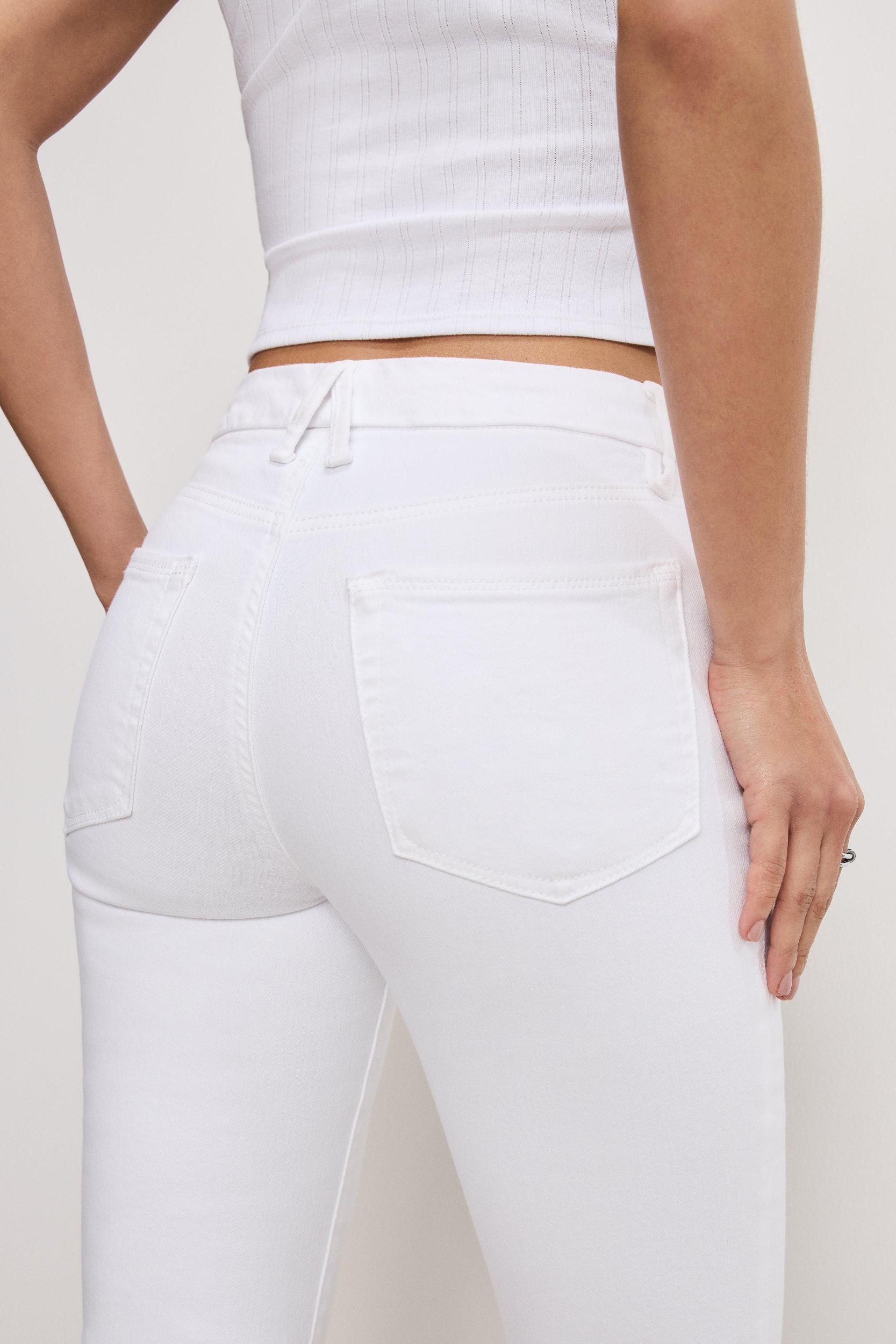 GOOD LEGS CROPPED MINI BOOT JEANS | WHITE001 Product Image
