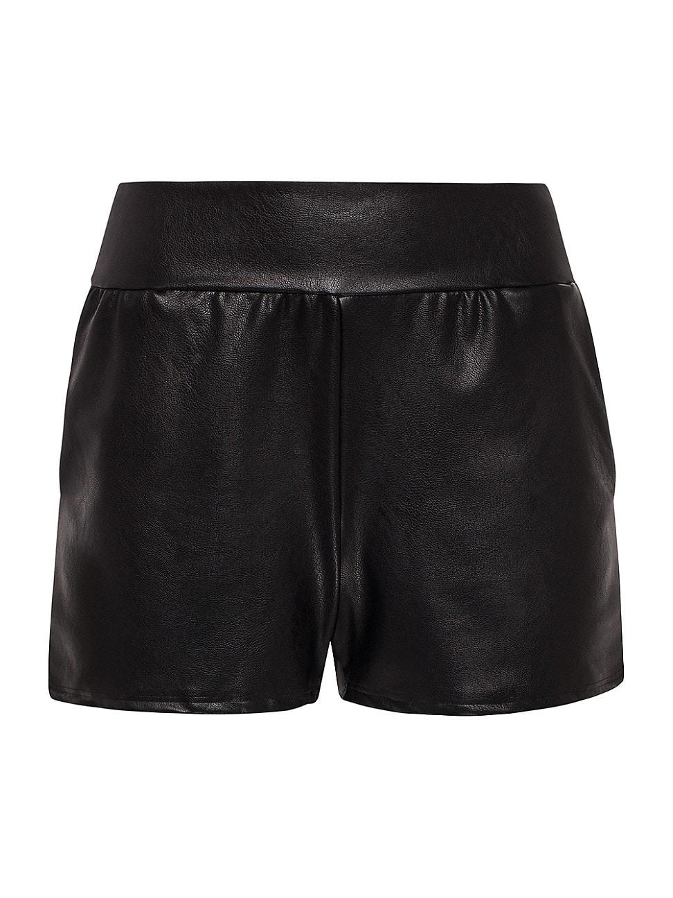 Womens Faux Leather Relaxed Shorts Product Image