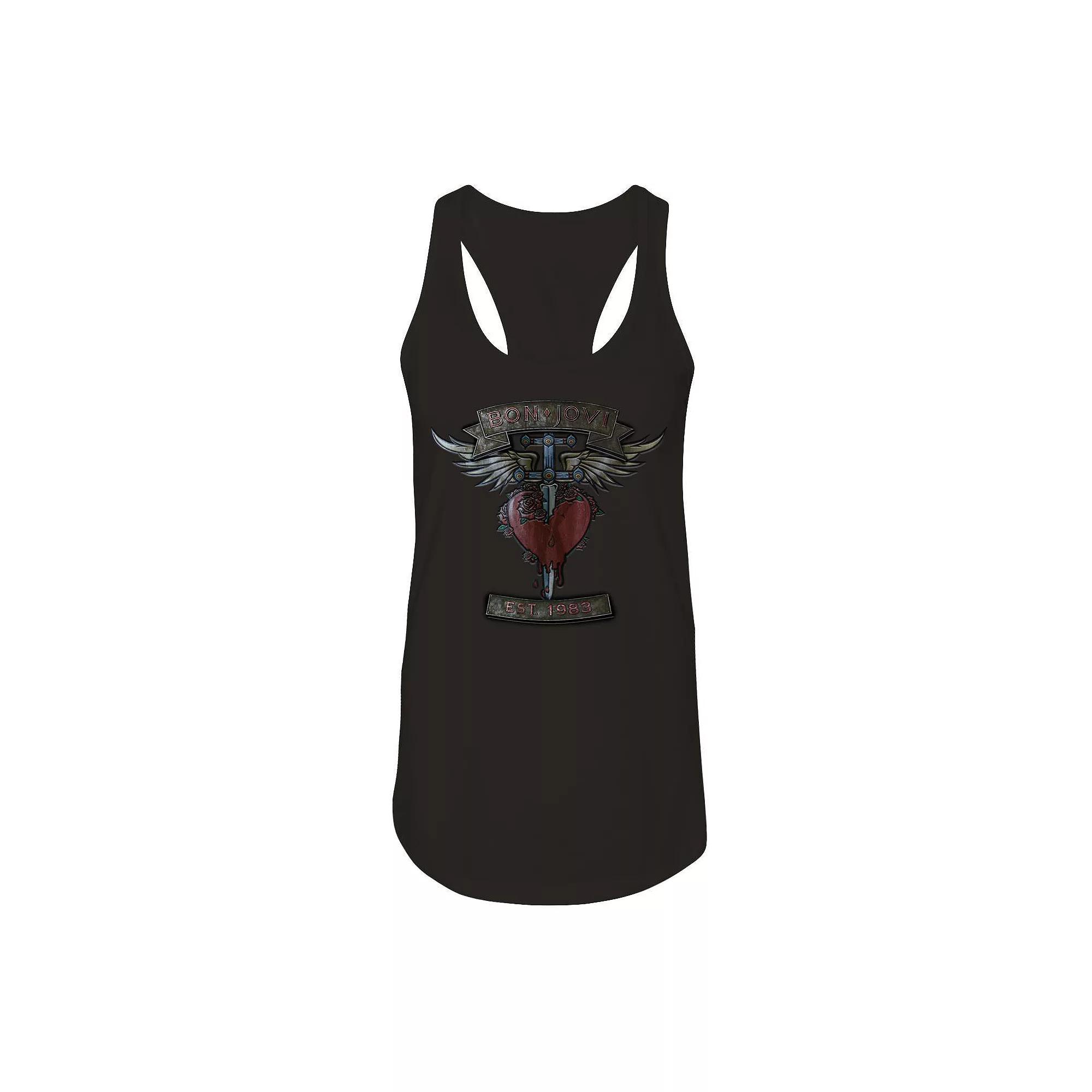 Junior's Bon Jovi Banners Graphic Tank, Girl's,  Product Image