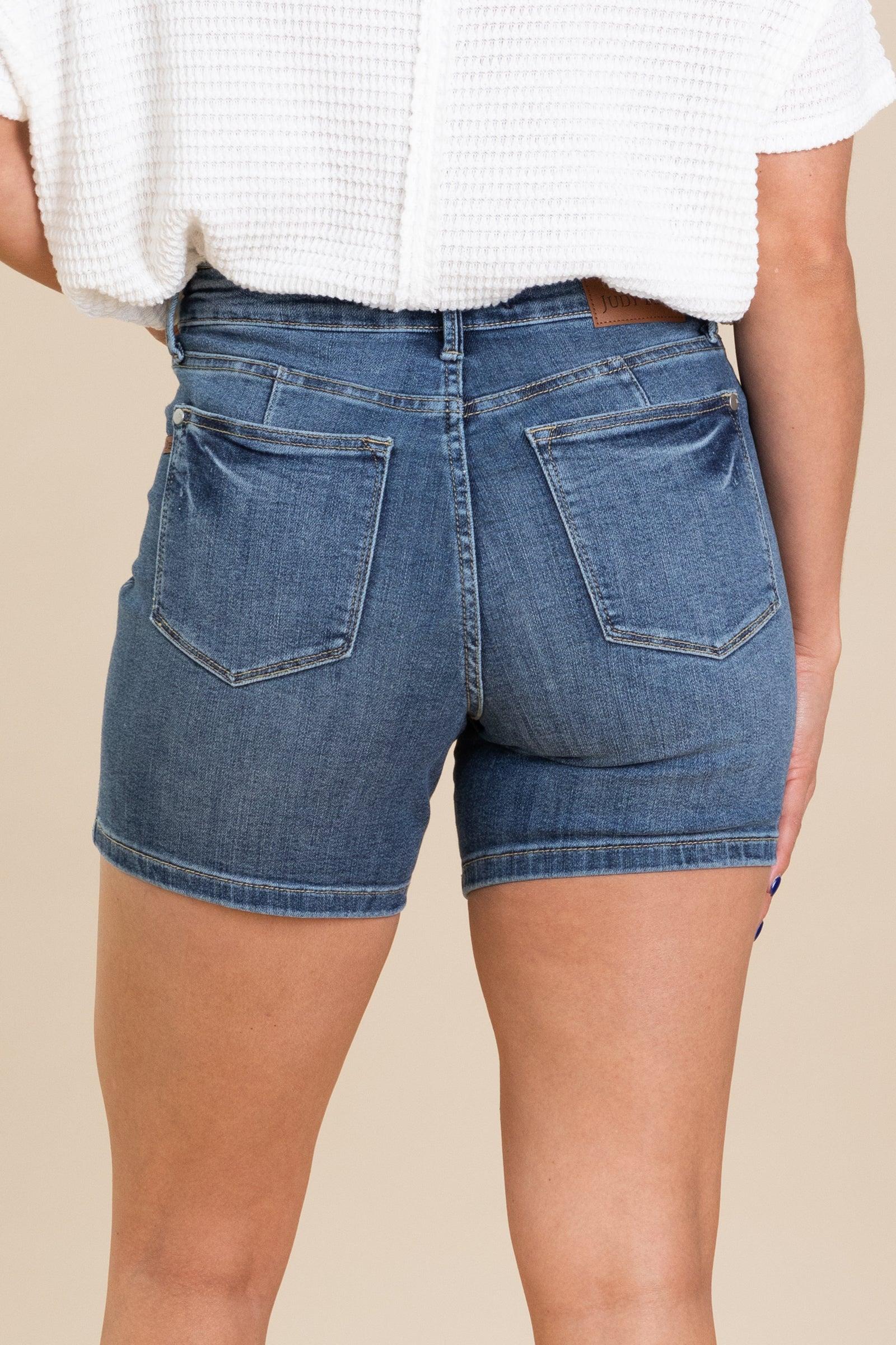 Judy Blue Tummy Control Mid Length Shorts Product Image