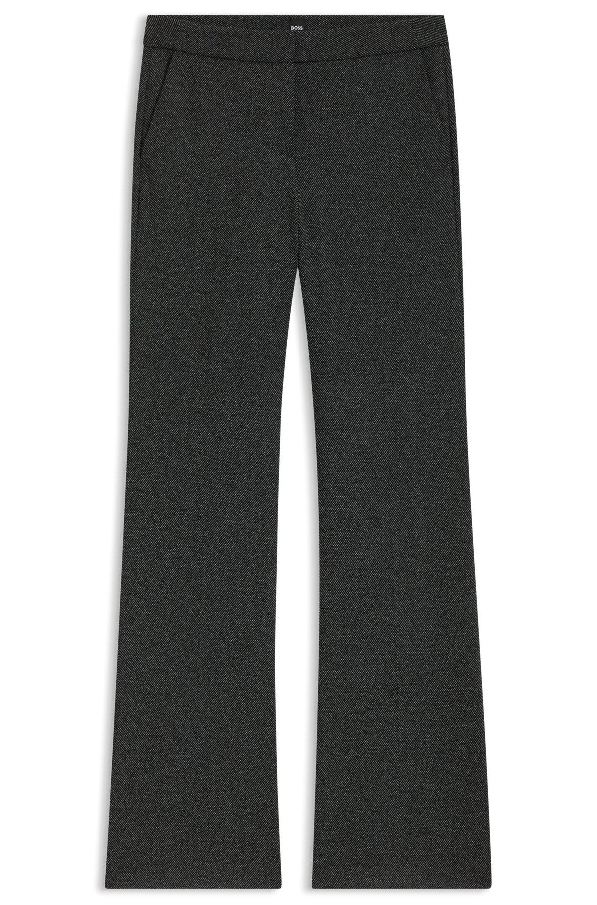 BOSS - Slim-fit pants in wool twill with stretch - Patterned Product Image