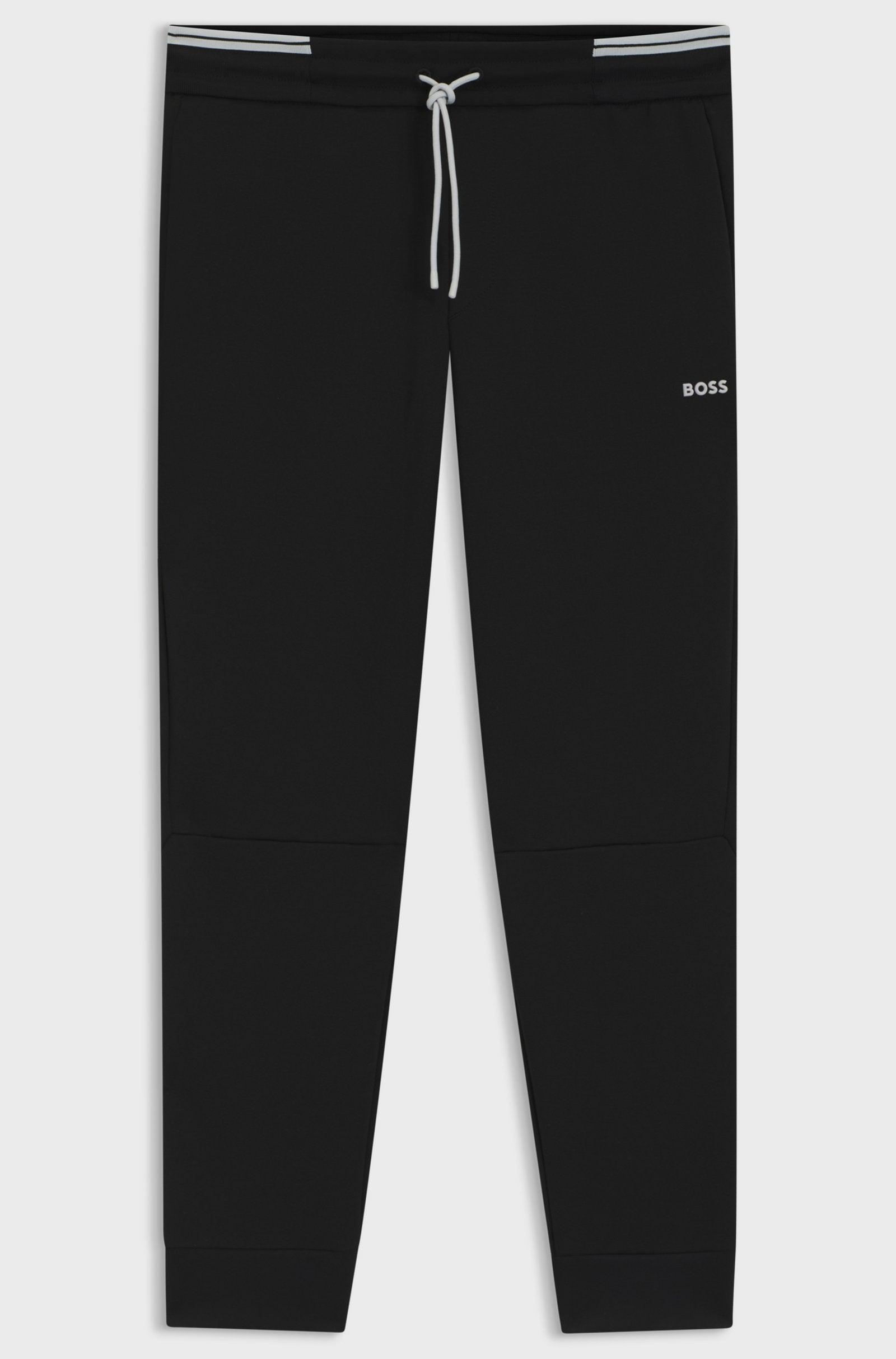 Cotton tracksuit bottoms with striped trims Product Image