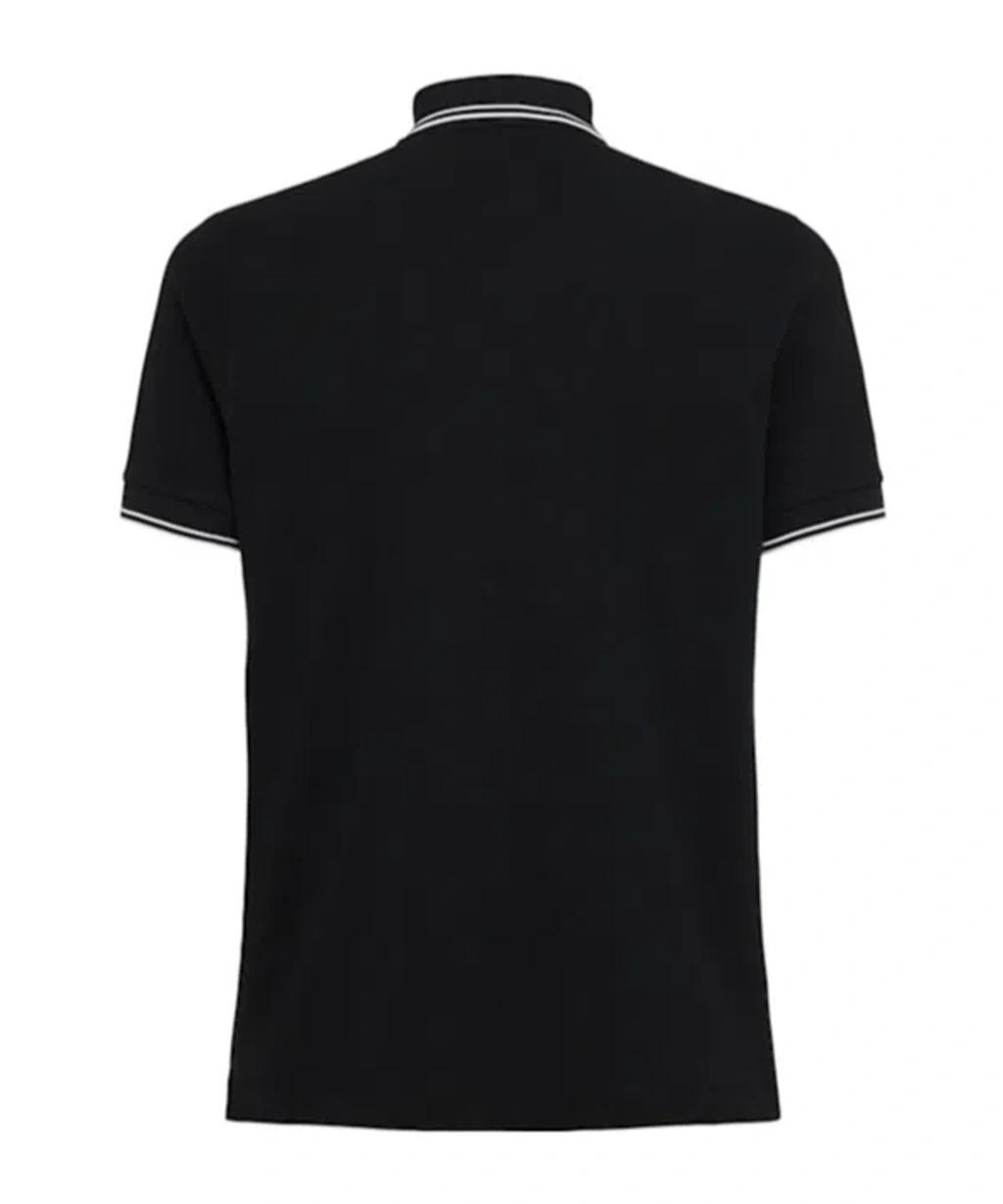 STONE ISLAND Mens Black Brand-patch Regular-fit Stretch-cotton Polo Shirt Xl Product Image