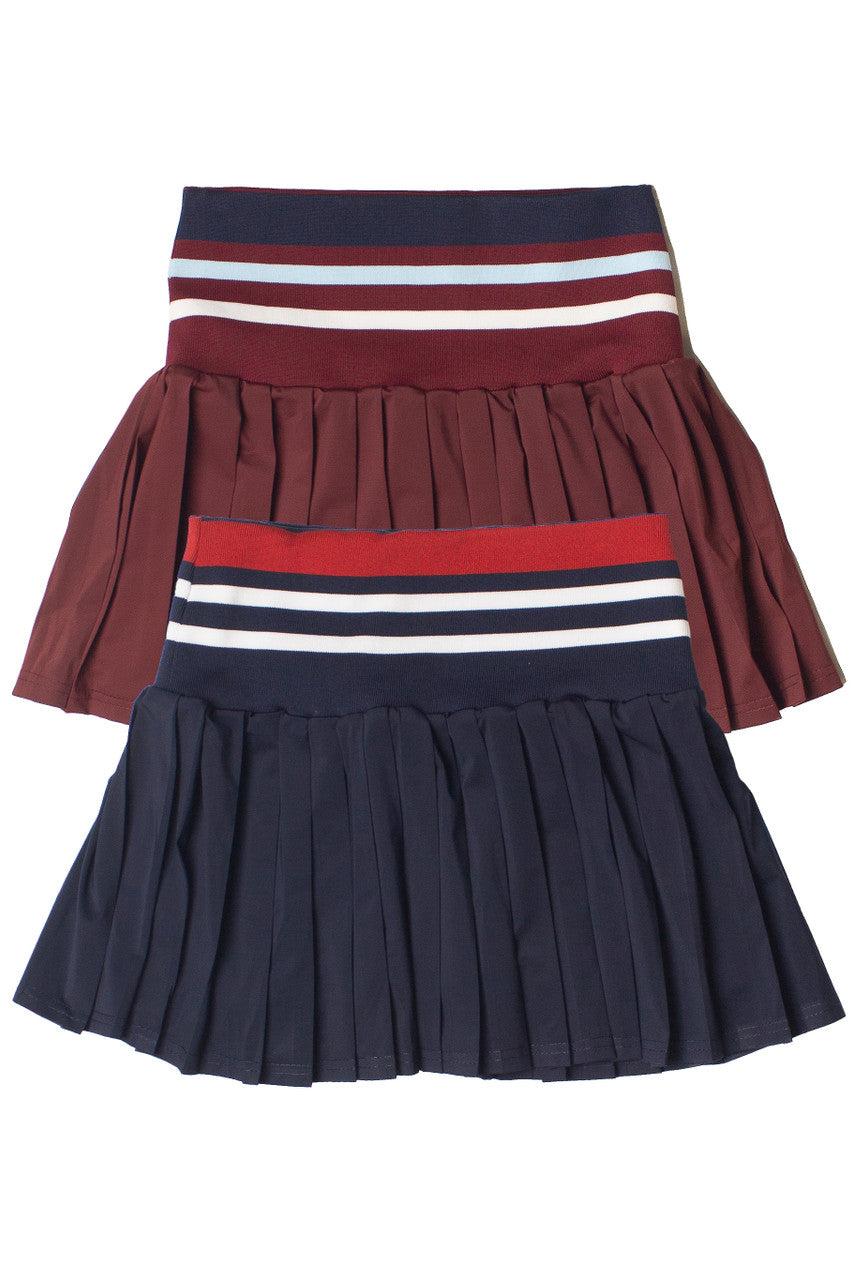 Striped Waist Pleated Skort Product Image
