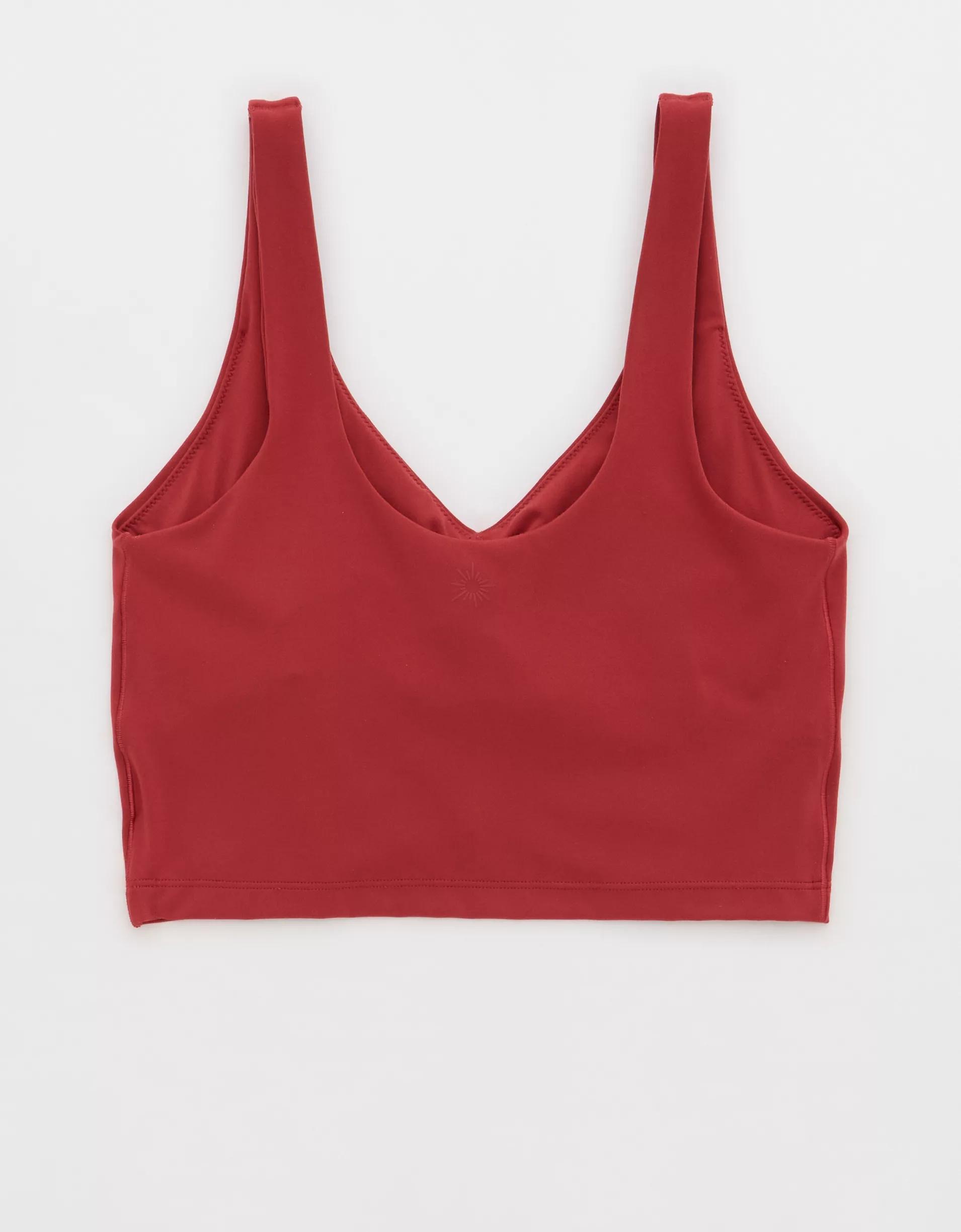 OFFLINE By Aerie Real Me Low Key Ruched Longline Sports Bra Product Image