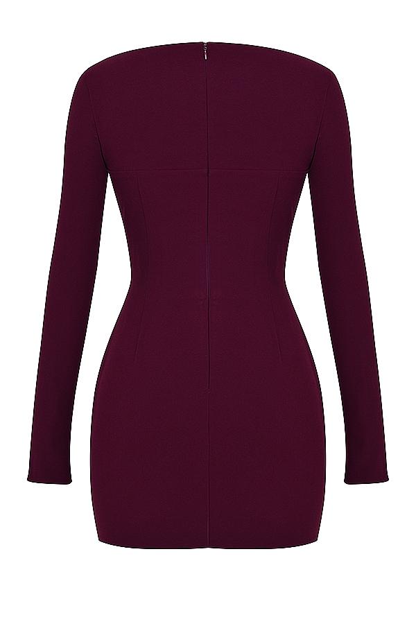 Marcella  merlot plunge corset dress Product Image