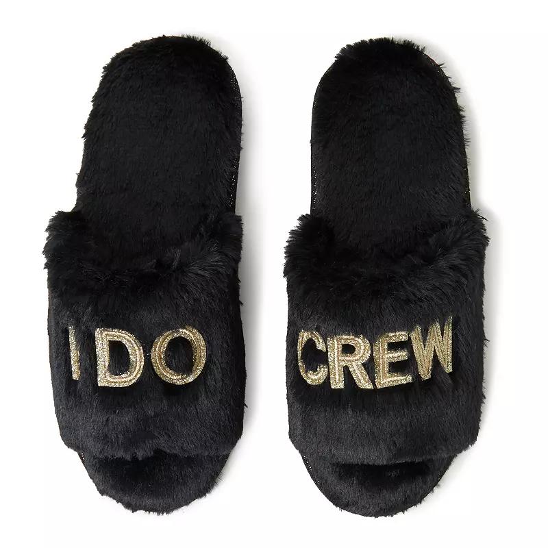 Dearfoams "I Do" Faux-Fur Bridal Women's Slide Slippers,  Product Image