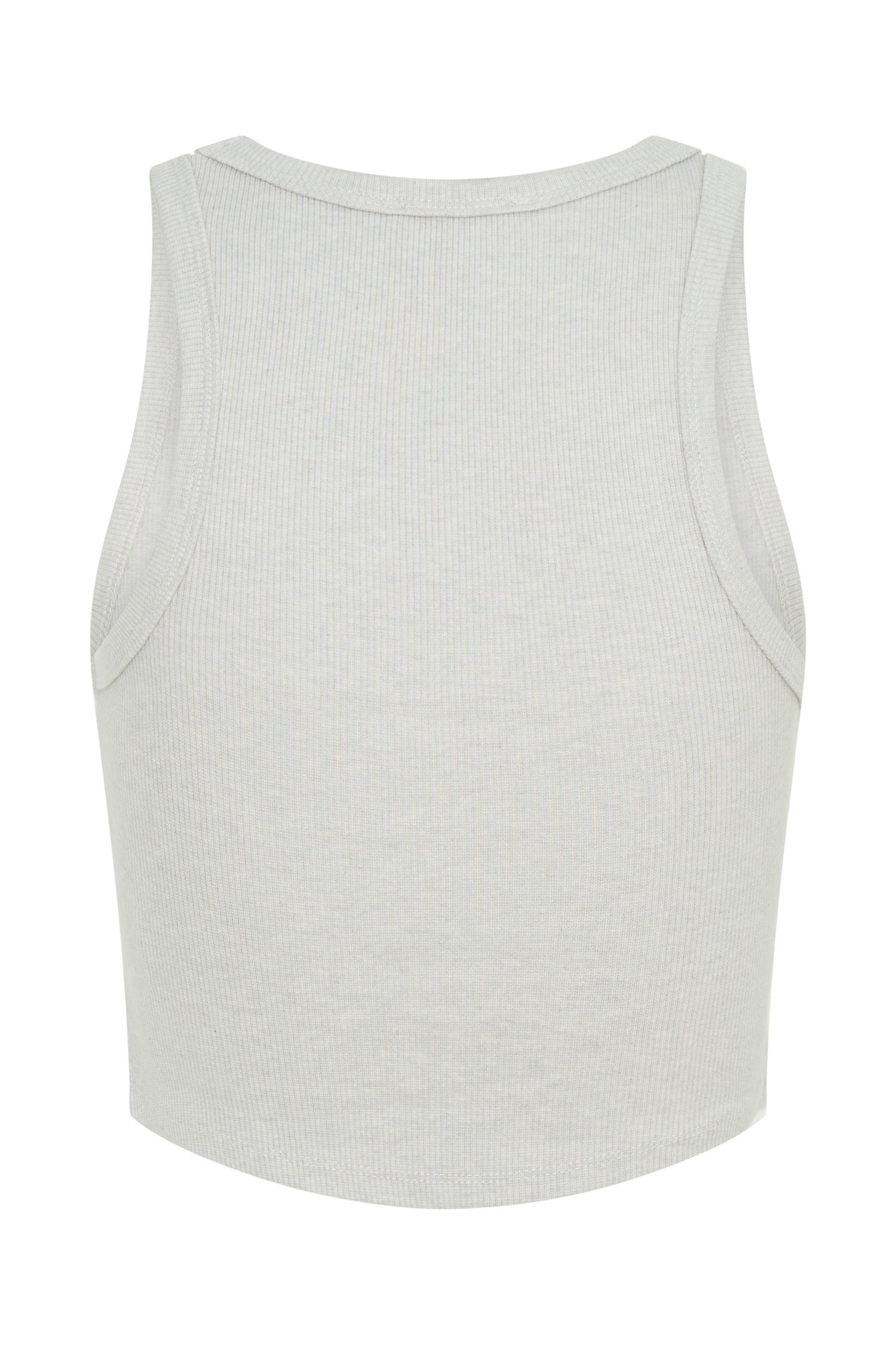 Morgana Ribbed Tank Top - Grey Marle Product Image