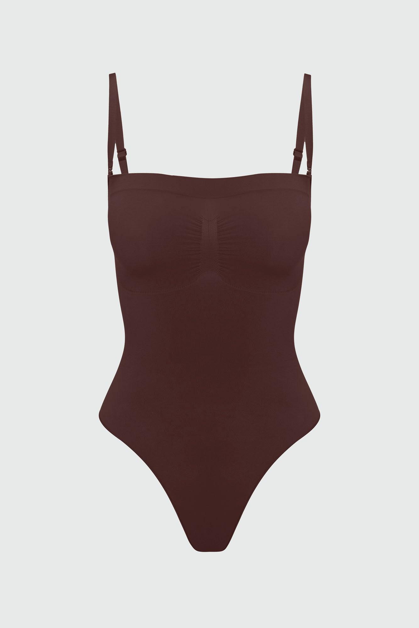 Nova Sculpt Seamless Strong Compression Strapless Thong Bodysuit - Coco Female Product Image