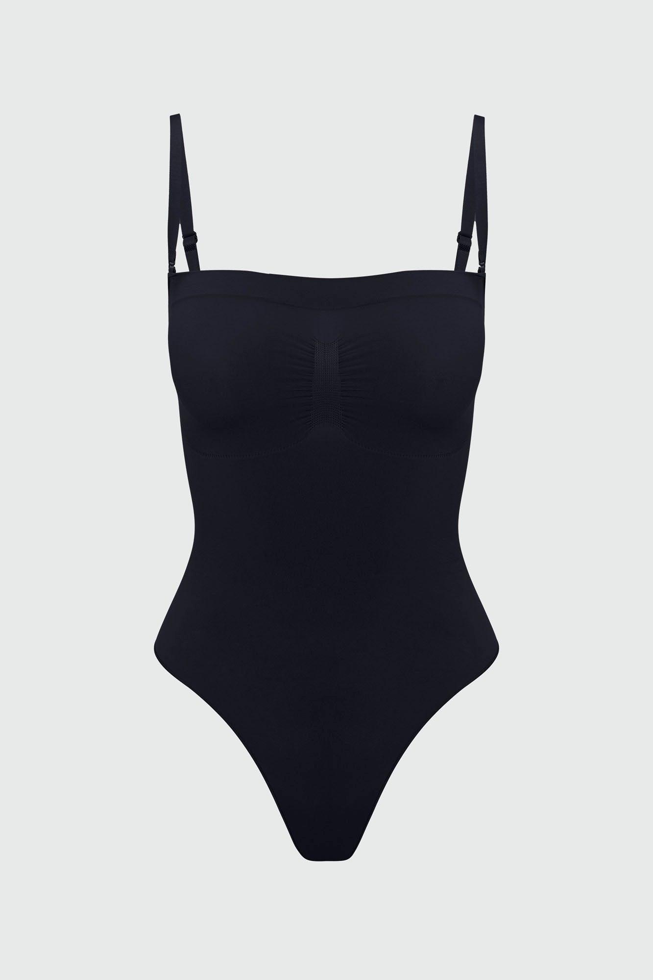 Nova Sculpt Seamless Strong Compression Strapless Thong Bodysuit - Nude Female Product Image